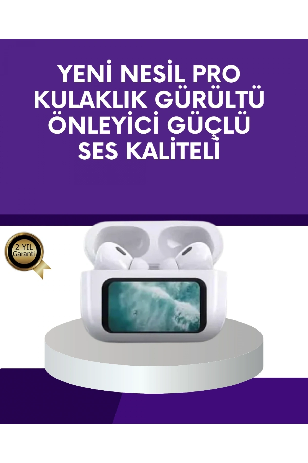 Dokunmatik Ekranlı Bluetooth Kulaklık ANC Gürültü Önleme Suya Dayanıklı
