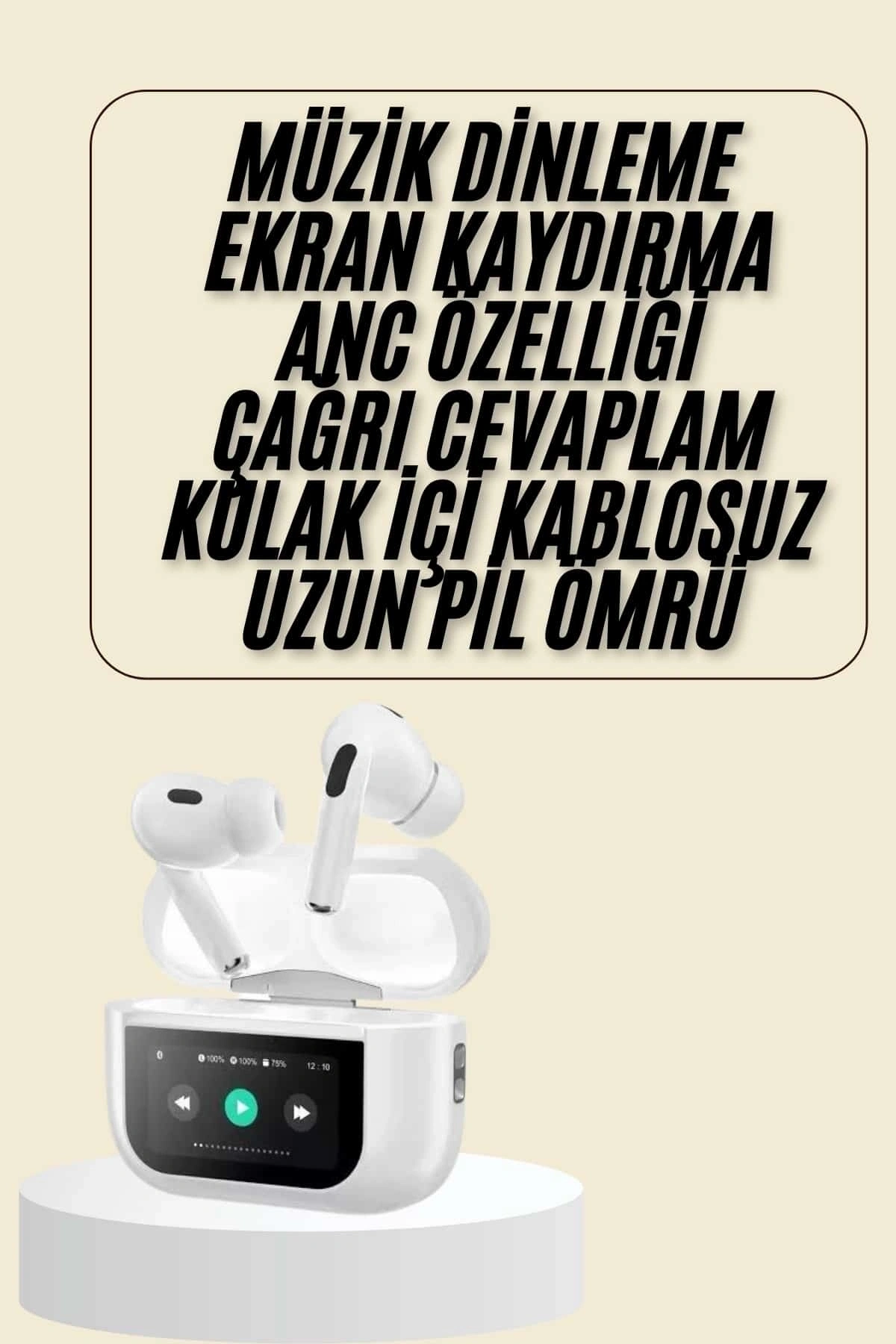 Dokunmatik Ekranlı Bluetooth Kulaklık TWS İOS Android Tüm Telefonlara Uyumlu Kulaklık