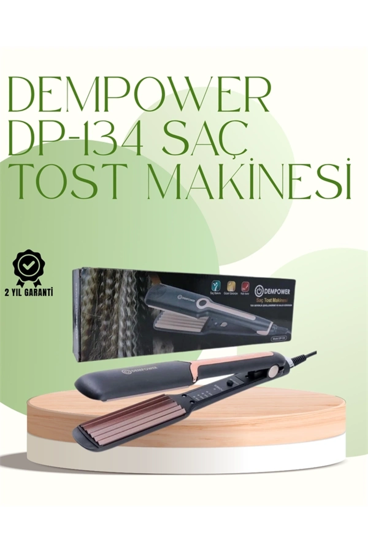 DP-134 Saç Tost Makinesi 220°C Isı Ayarlı, 360° Dönebilen Kablo
