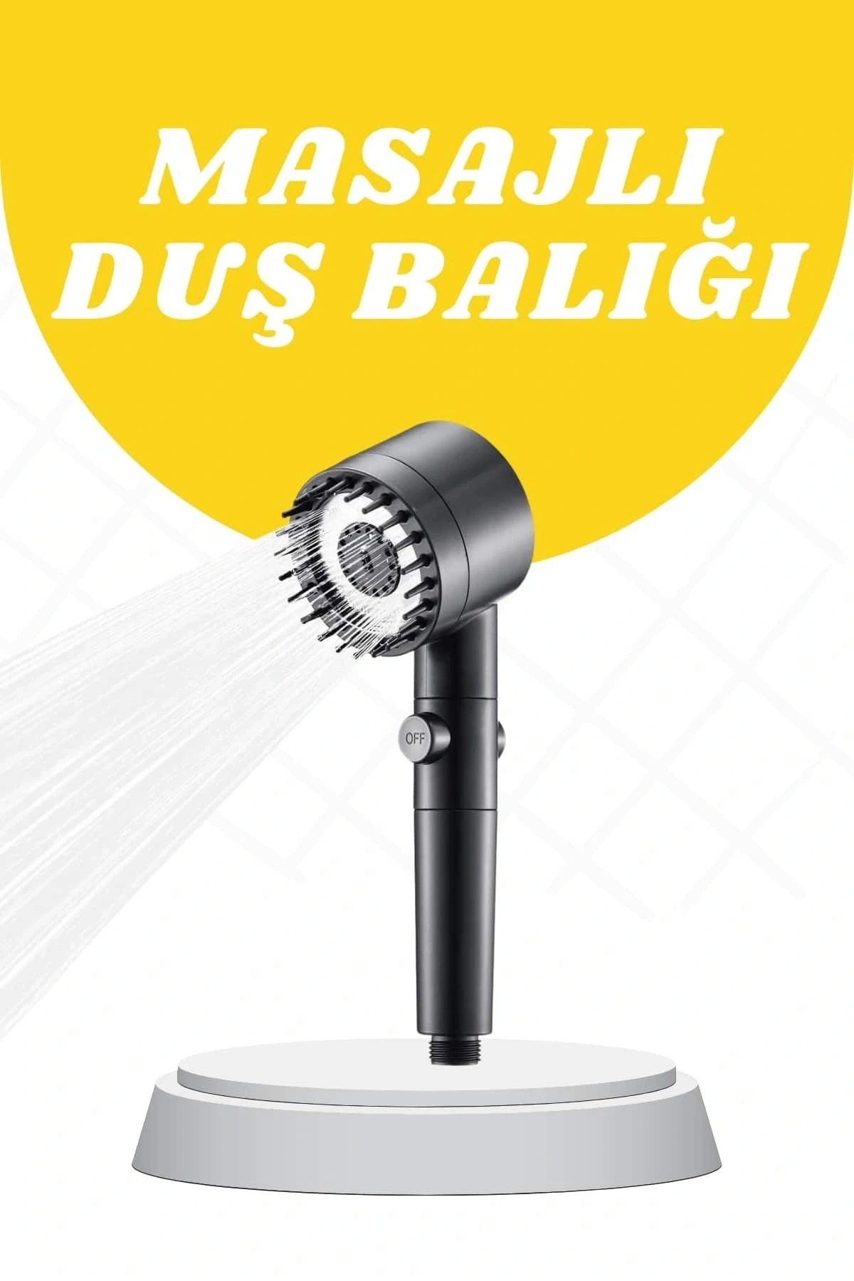 Duş Başlığı Yüksek Basınçlı Masaj Taraklı 3 Kademeli