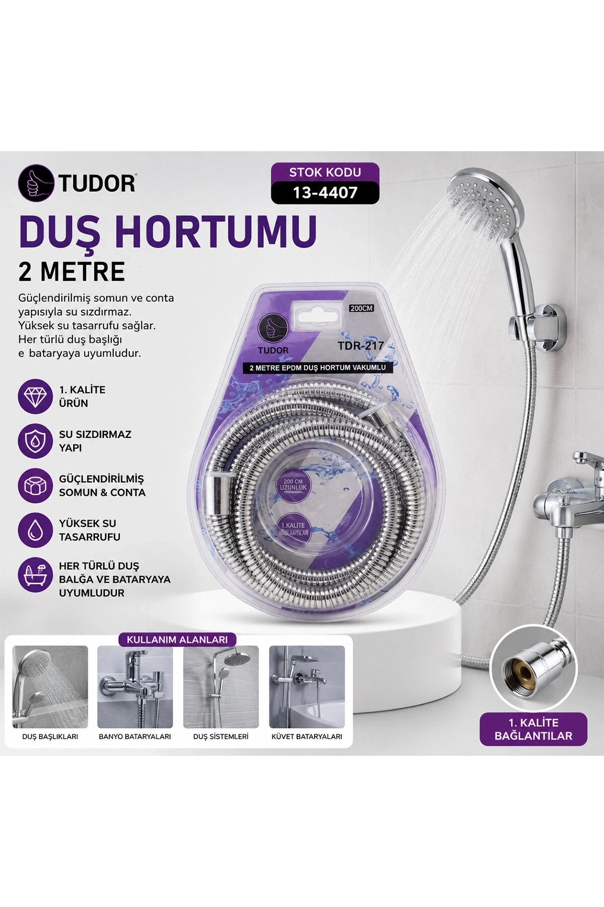 DUŞ HORTUMU 200CM VAKUMLU AMBALAJ (5047)