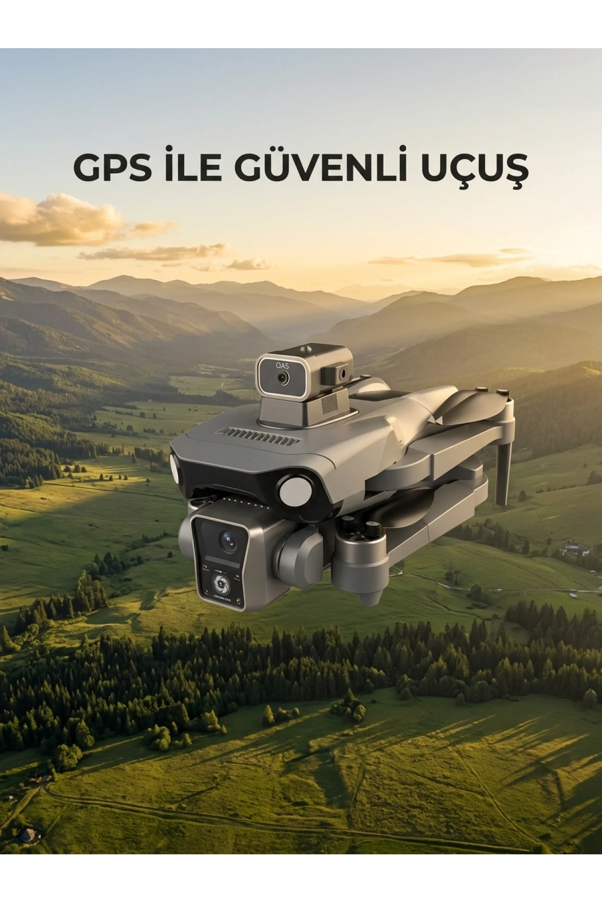 Ekranlı Kumandalı GPS Drone Çift Kameralı Katlanabilir Hava Aracı