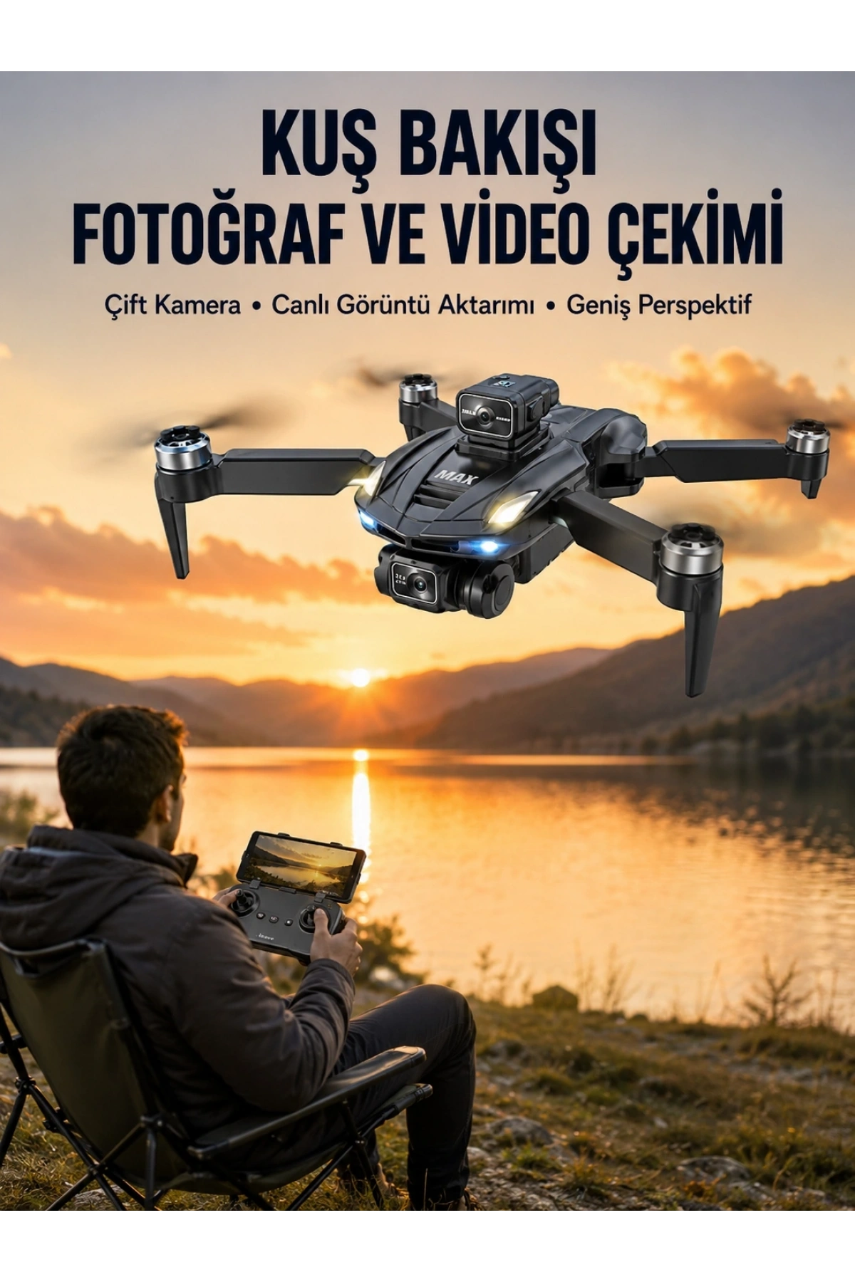 Ekranlı Kumandalı Katlanabilir Kamera Drone Hobi ve Günlük Kullanım