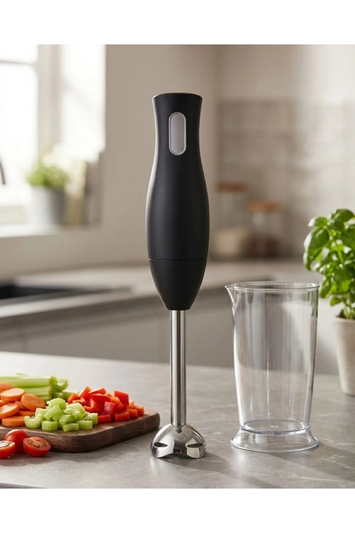 El Blenderı Paslanmaz Çelik Metal Ayaklı Ergonomik Tasarımlı Mutfak Blender