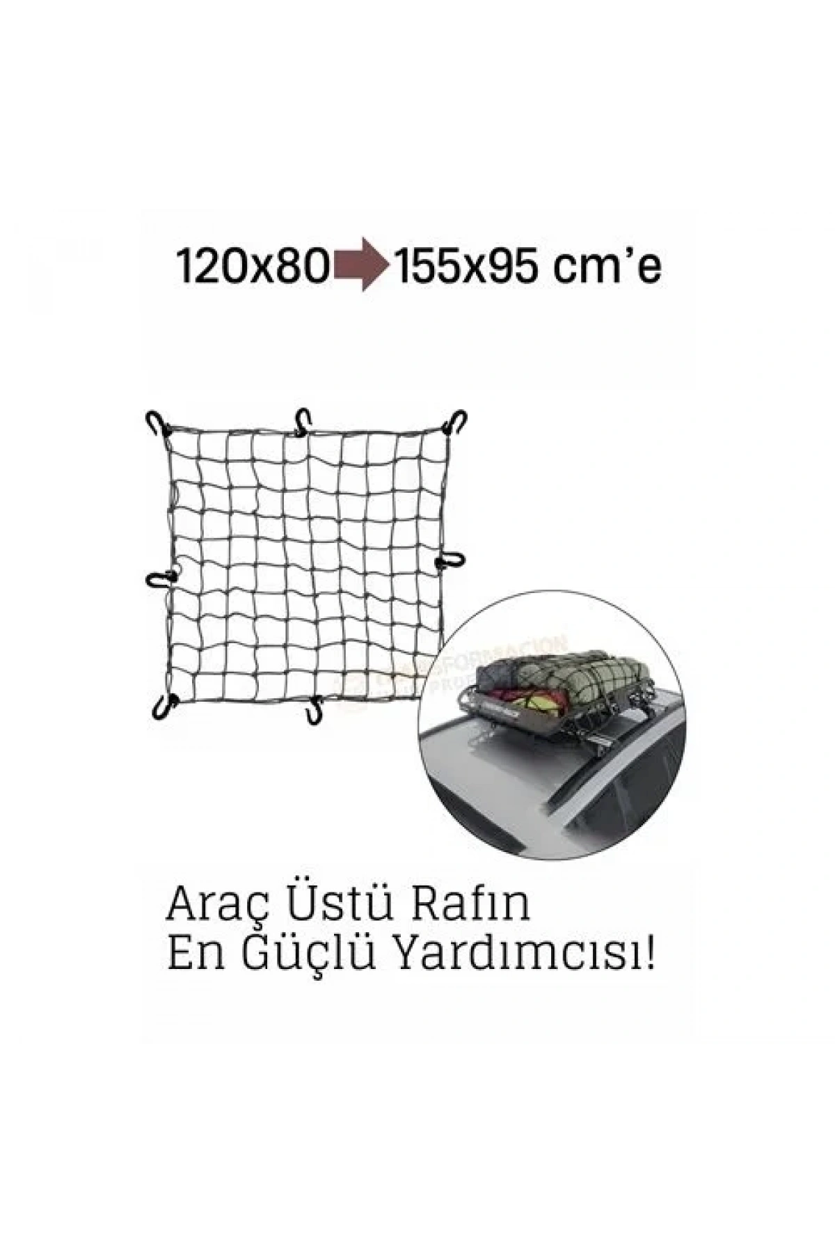 Elastik Bagaj Filesi 120x80 Cm – 155x95 Cm’e Kadar Genişler | Araç Üstü, Kamp Ve Seyahat İçin