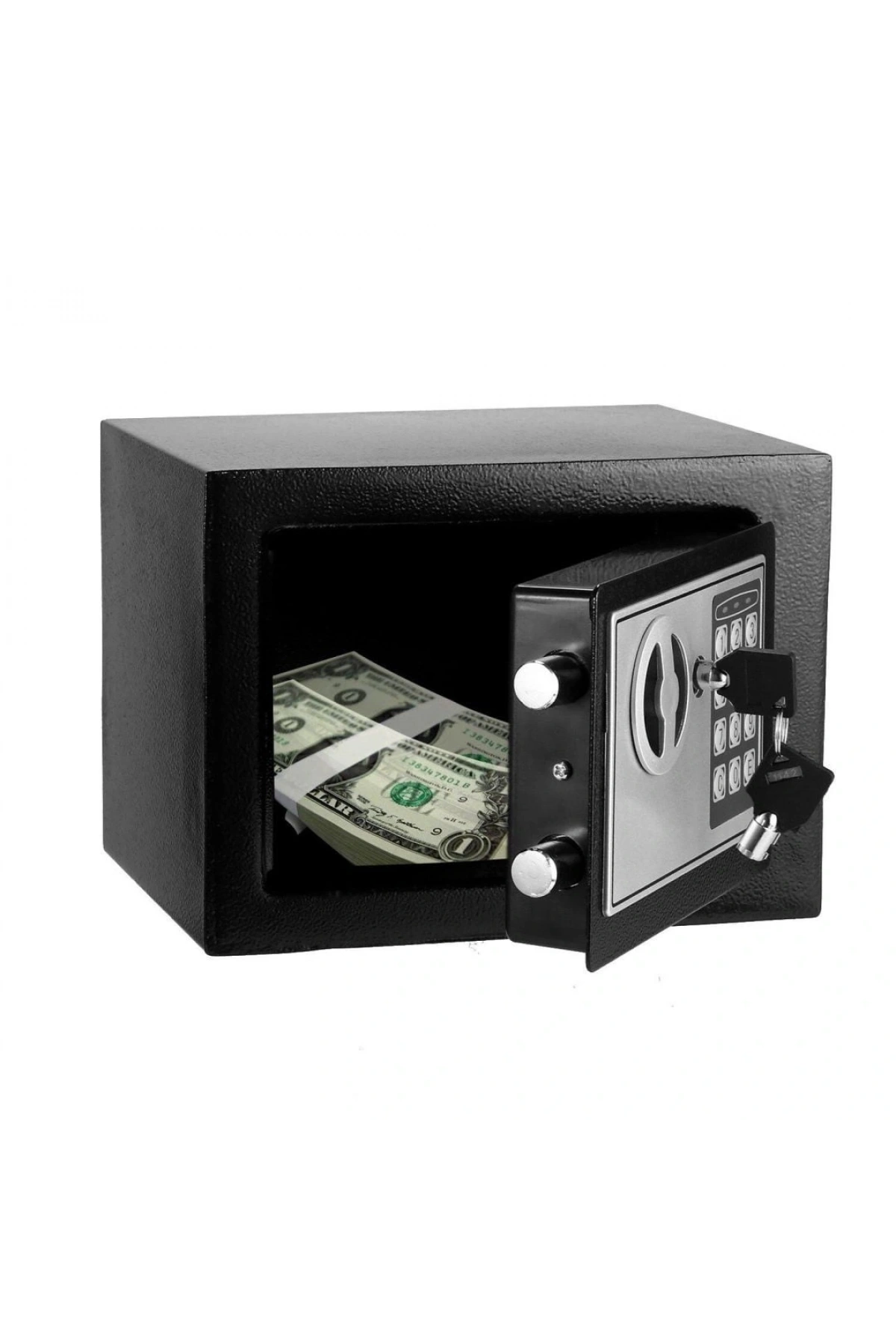 Elektronik Tuşlu Çelik Para Kasası Siyah (5047)