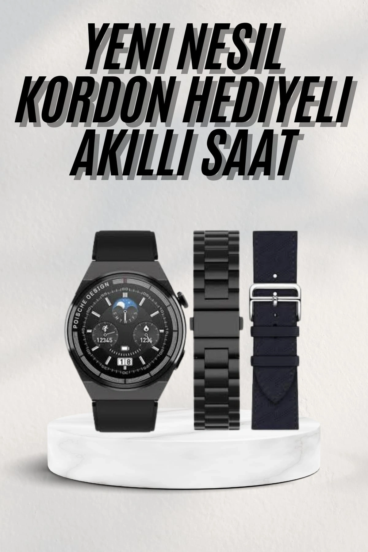 En Çok Tercih Edilen Akıllı Saat Amoled Ekran Nabız Sensörü GPS Uyumlu Adımsayar
