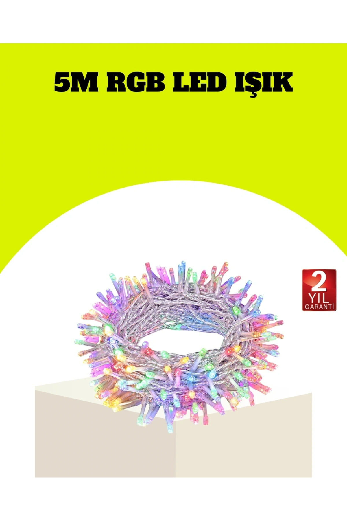 Enerji Tasarruflu Şeffaf Kablo 5 m 50 LED Dekor Işık