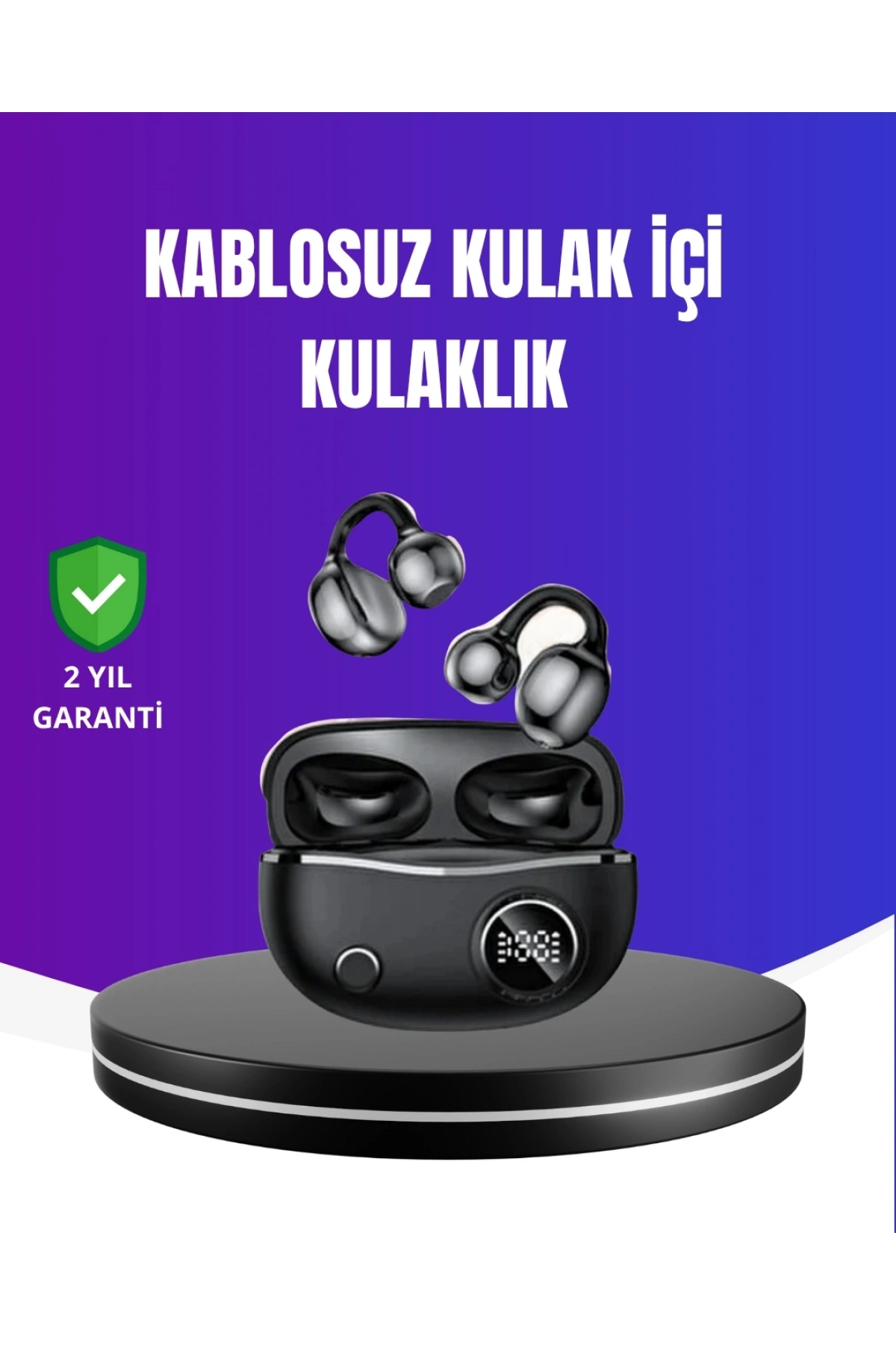 Ergonomik Klipsli Kablosuz Kulaklık – 30 Saat Pil ve Dokunmatik Kontrol Özelliği