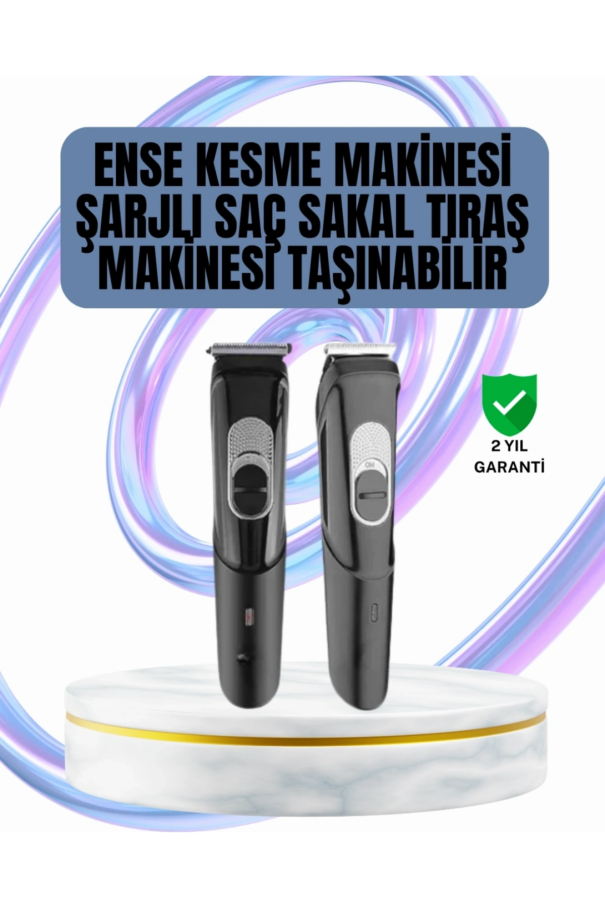 Ergonomik Tasarımlı, 3 Taraklı Profesyonel Şarjlı Saç Sakal Tıraş Makinesi