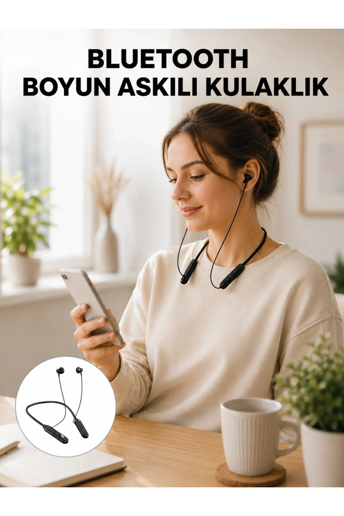 Ergonomik Tasarımlı Bluetooth Kulaklık – Gürültü Azaltmalı, Manyetik Yeni Nesil