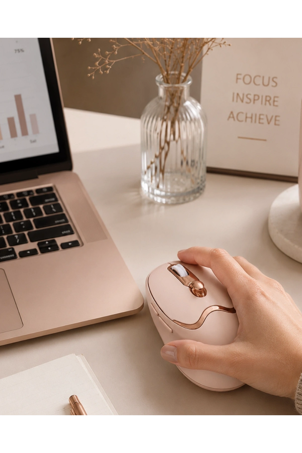 Ergonomik Tasarımlı Kablosuz Mouse Bluetooth ve USB Alıcılı