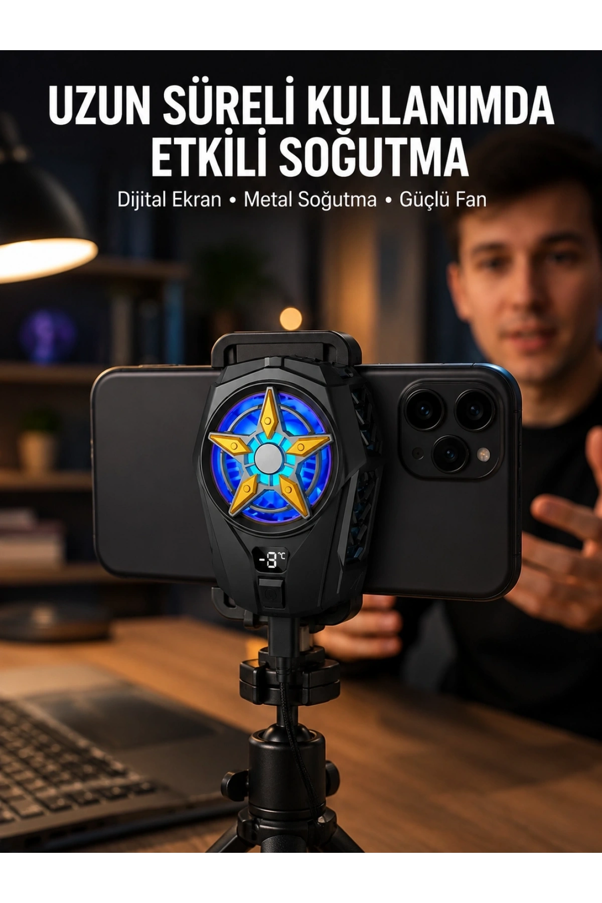 Ergonomik Telefon Soğutucu – 2 Hız Ayarı, Hafif ve Taşınabilir Yeni Nesil