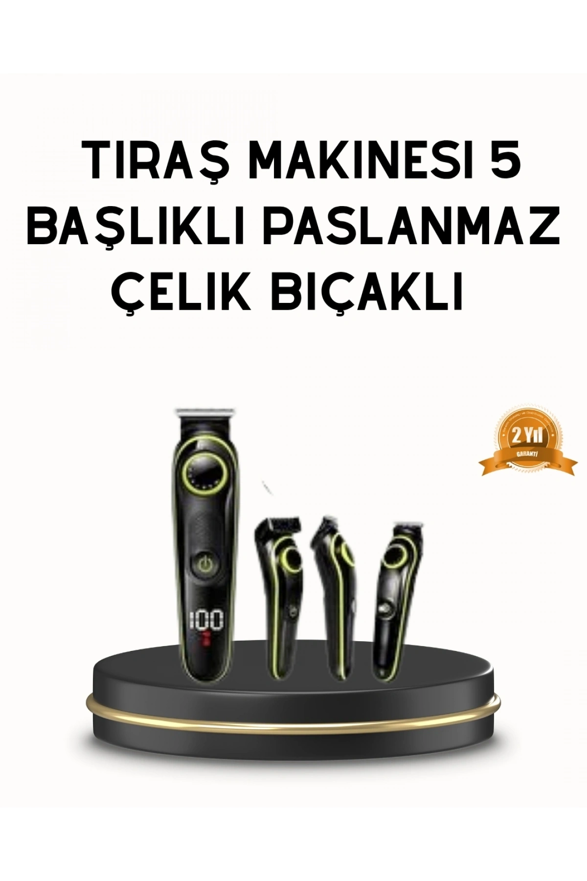 Erkek Bakım Seti 5’i 1 Arada Şarjlı Paslanmaz Çelik Başlıklı