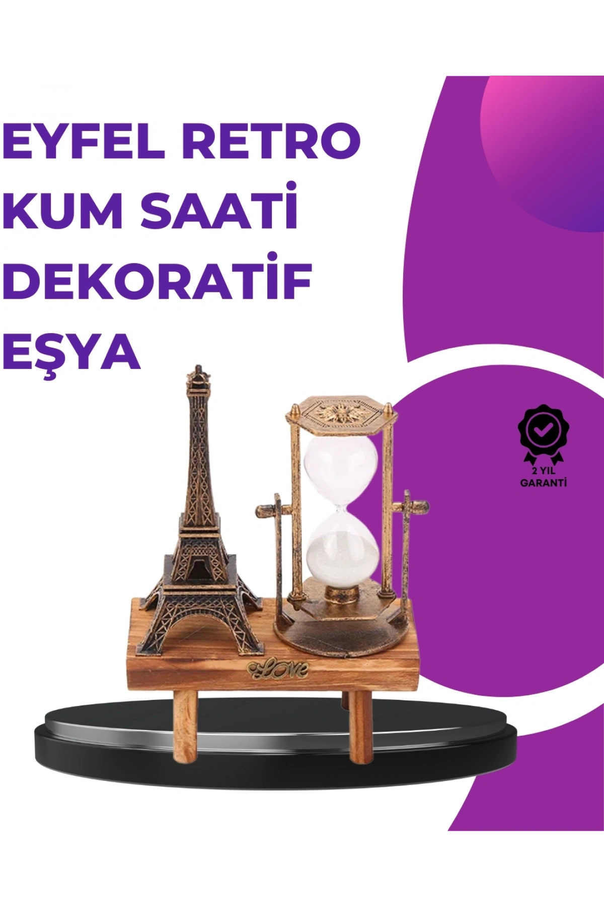 Ev, Ofis ve Kafeler İçin Retro Ahşap Kum Saati Dekorasyonu