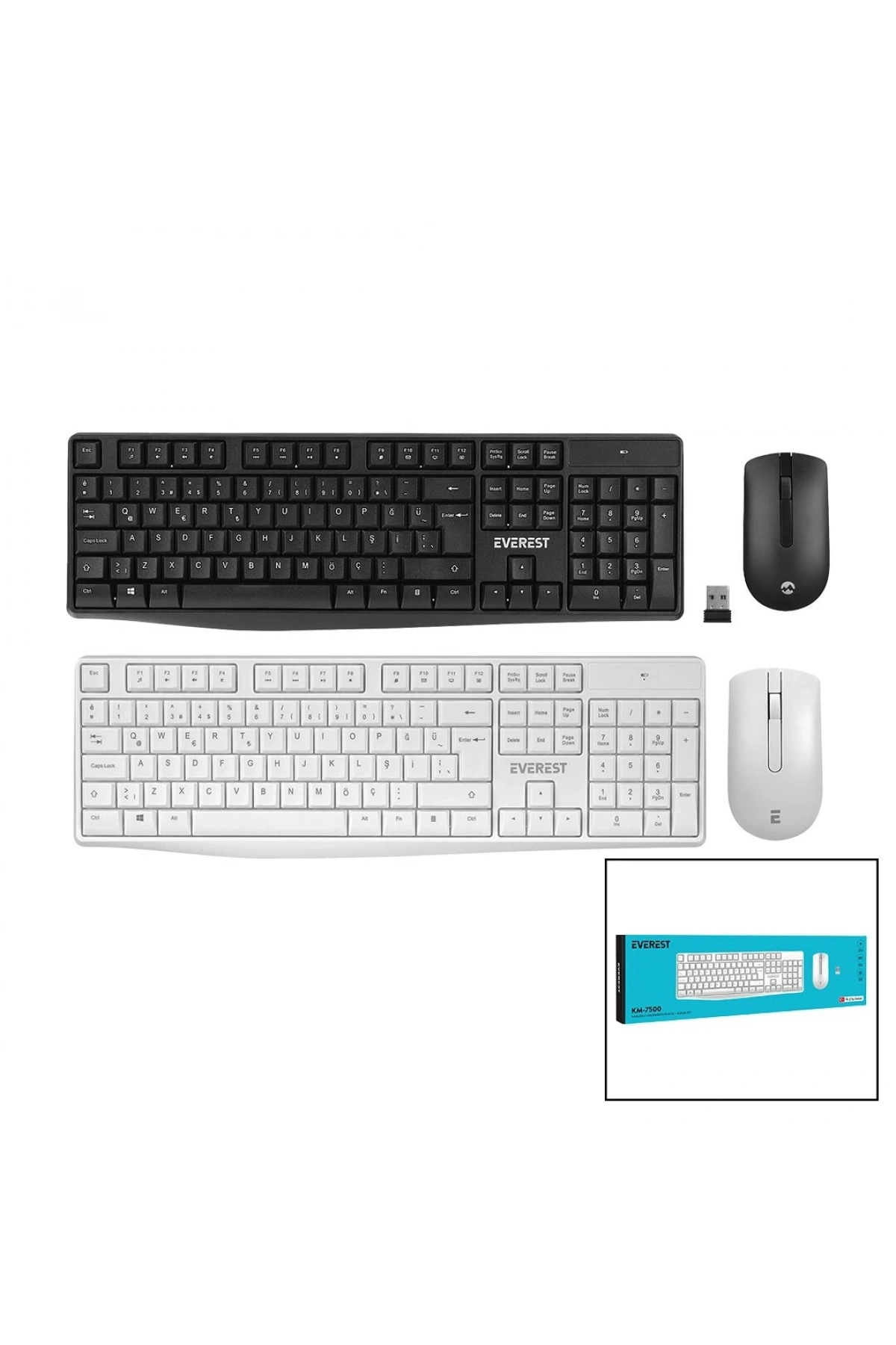 EVEREST KM-7500  KABLOSUZ  MULTİMEDİA  KLAVYE - MOUSE  SETİ   Q KALVYE (5047)