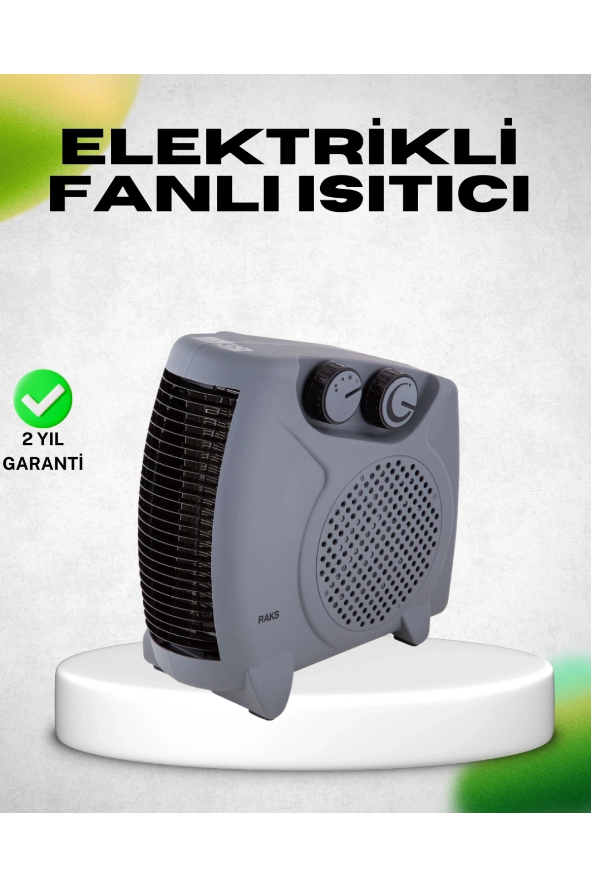 Fanlı Elektrikli Isıtıcı Termostatlı Güvenli Yanmaz Plastik Gövde