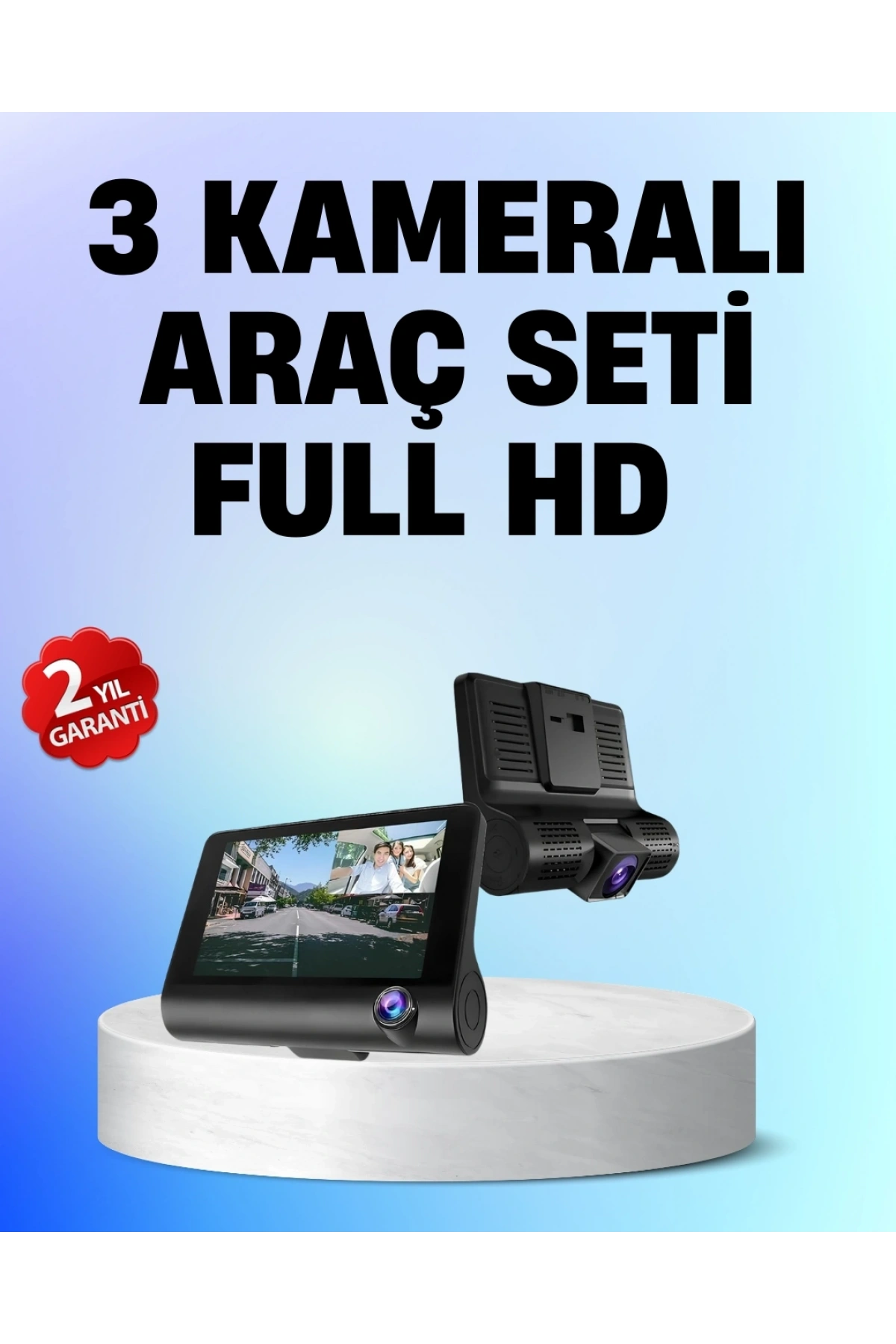 Full HD 1080P 3 Kameralı Araç DVR – Gece Görüşlü ve G-Sensörlü Güvenlik Çözümü