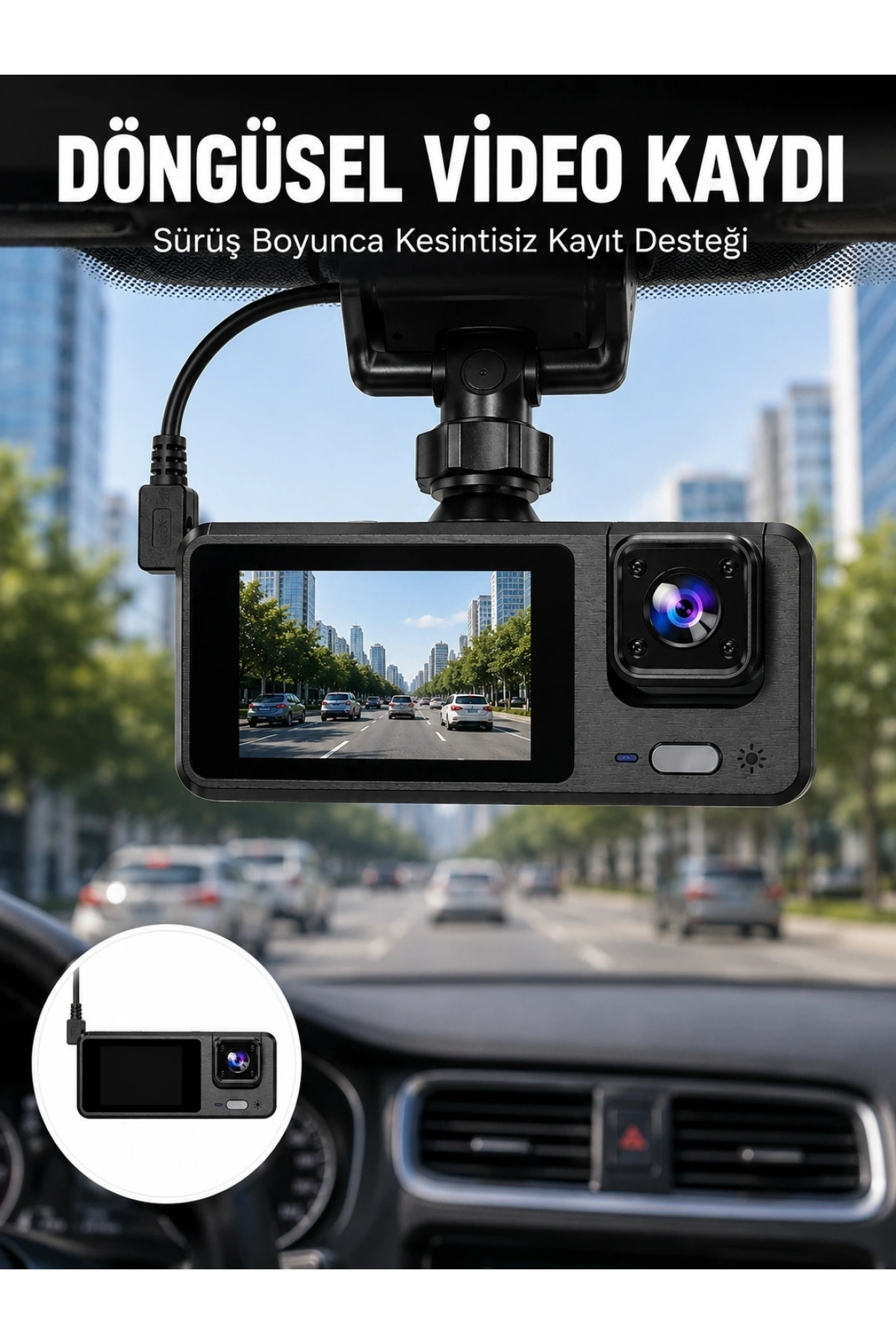 Full HD 3 Kanallı Araç Kamerası – Akıllı Çözümlerle Sürüş Yeni Nesil