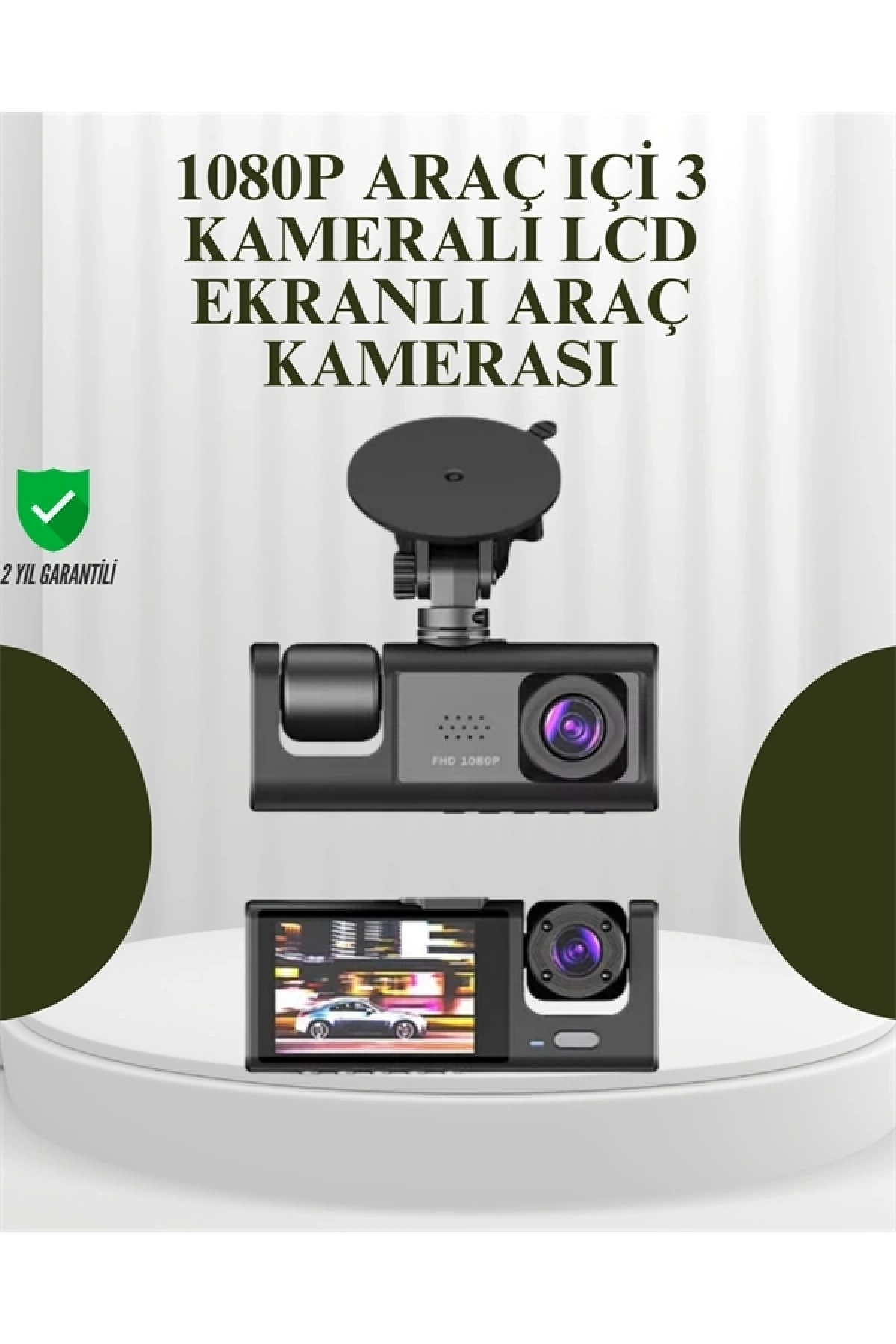 G-Sensörlü 3lü Kayıtlı Araç Kamerası