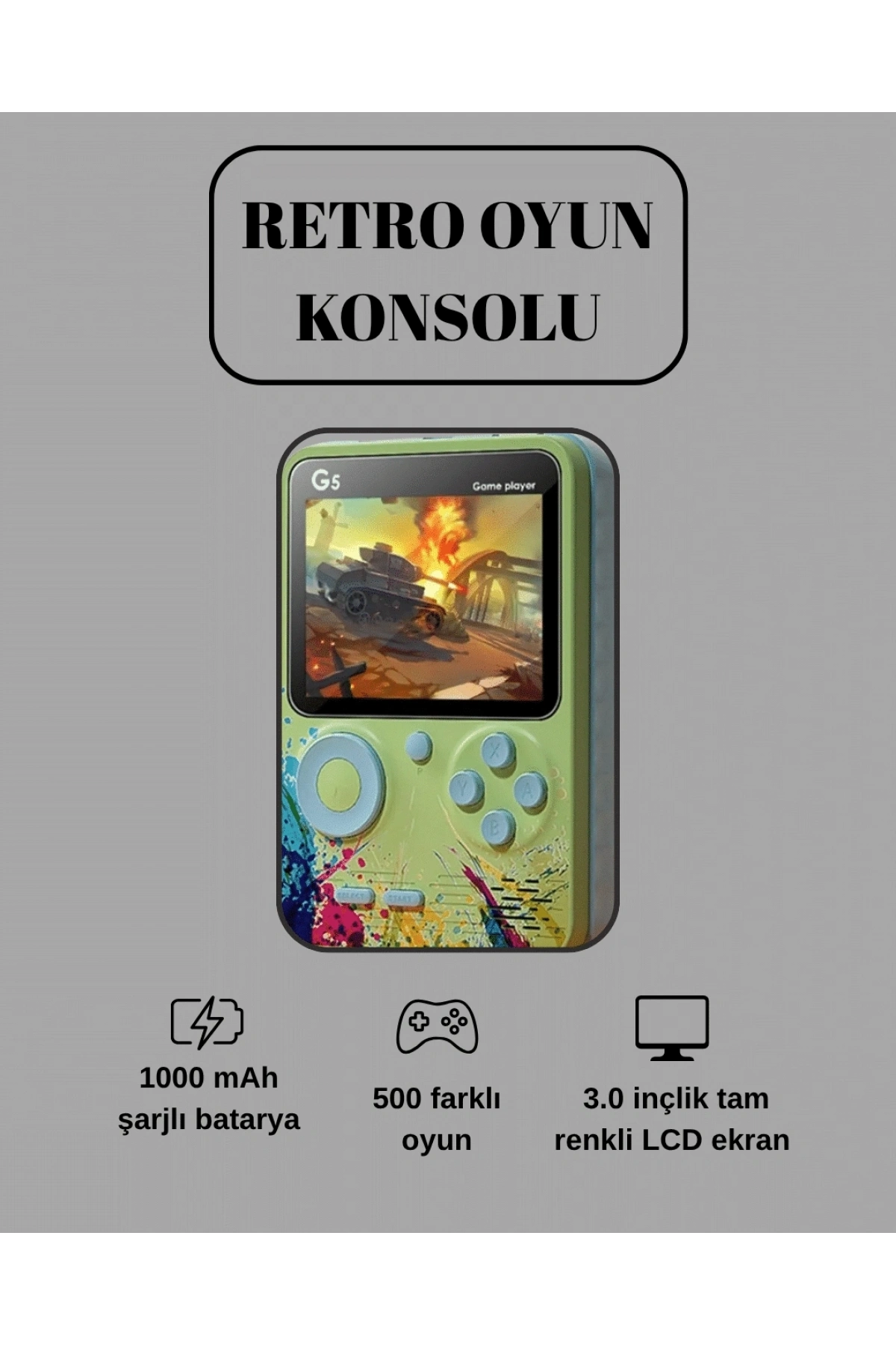 G5 Game Box Retro Mini Oyun Konsolu – 500 Dahili Oyun