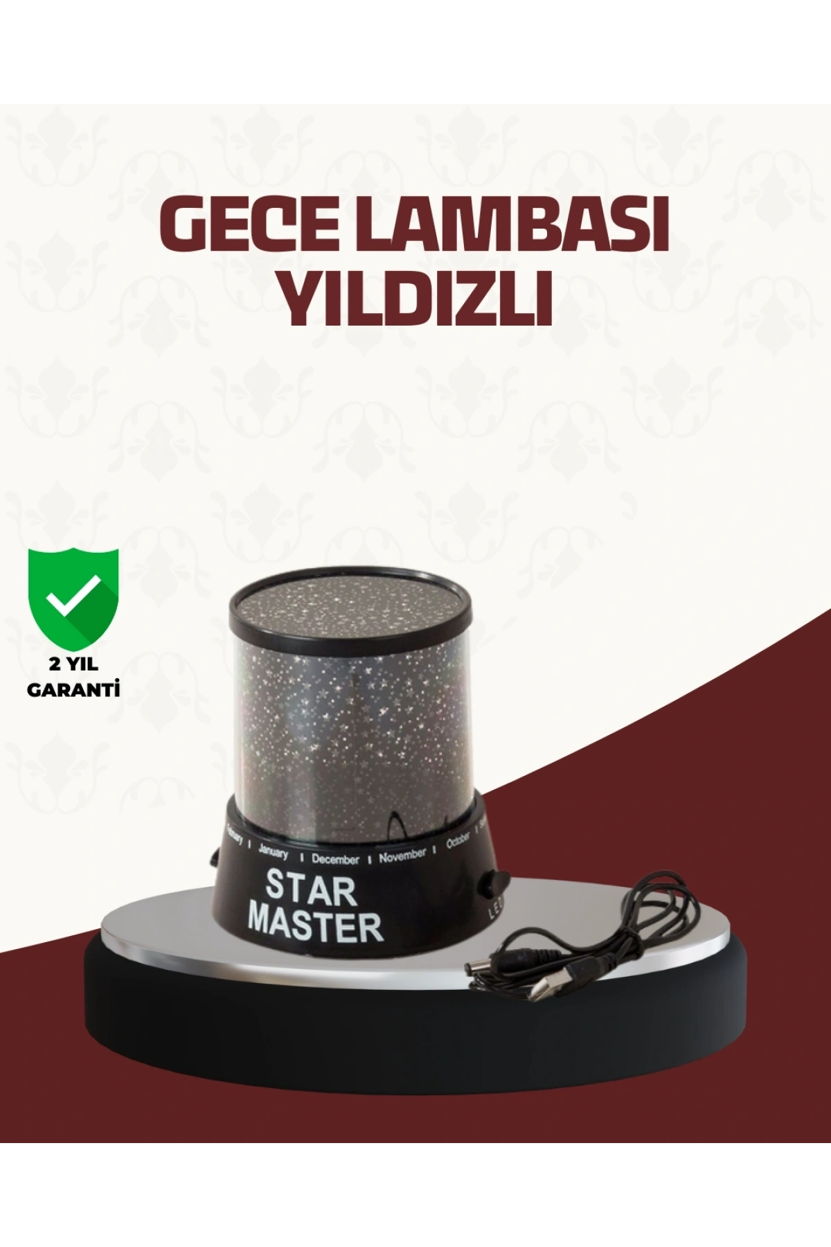 Galaxy Efektli LED Projektör Taşınabilir Yıldız Gece Lambası