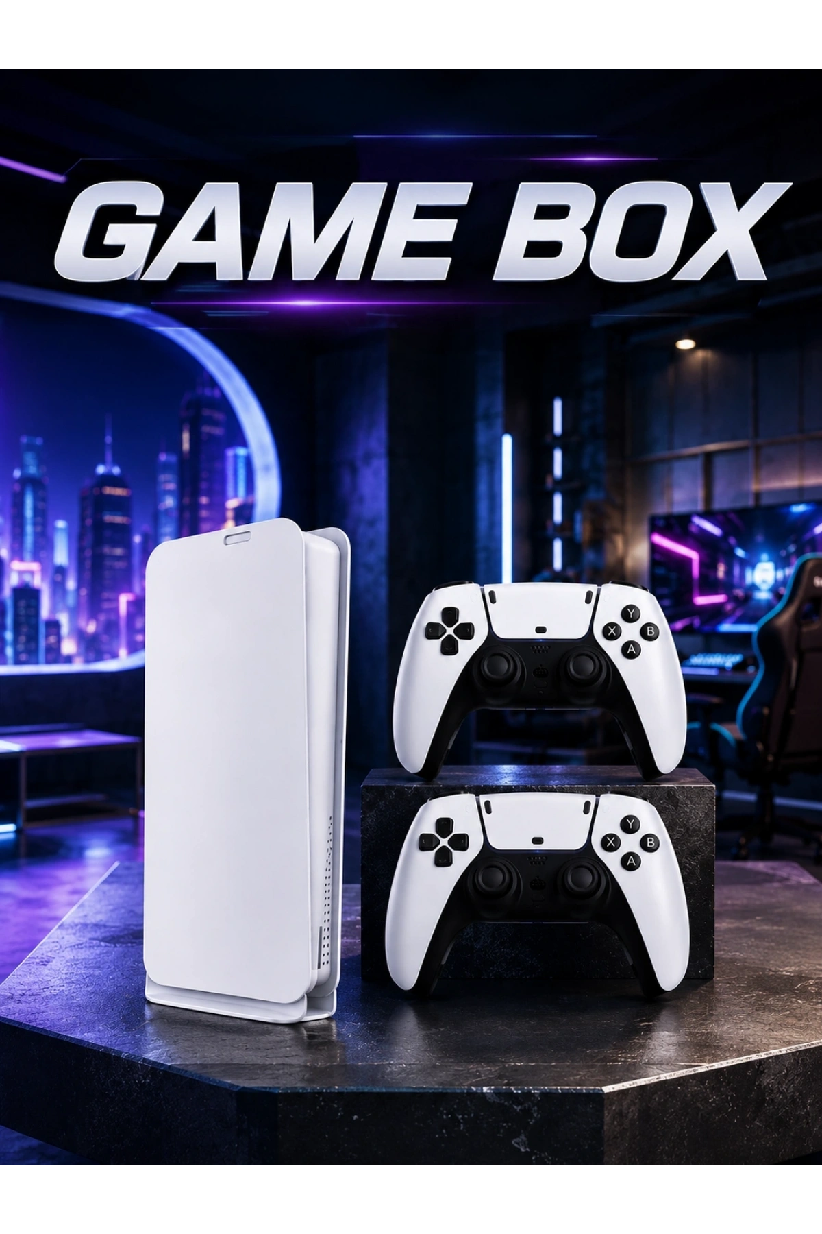 Game Box 3D Çift Oyun Kollu 4K HD Ekran 20000den Fazla Oyun Seçeneği 2.4G Kablosuz