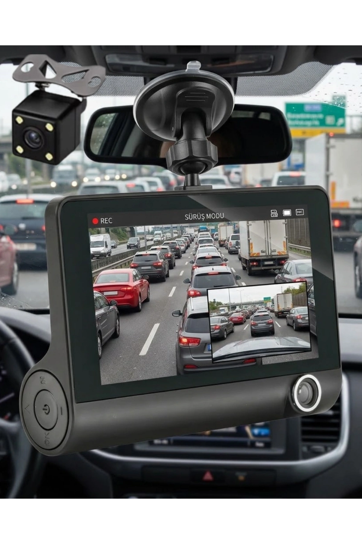 Gece Görüşlü Araç İçi Kamera Full HD Park Modlu