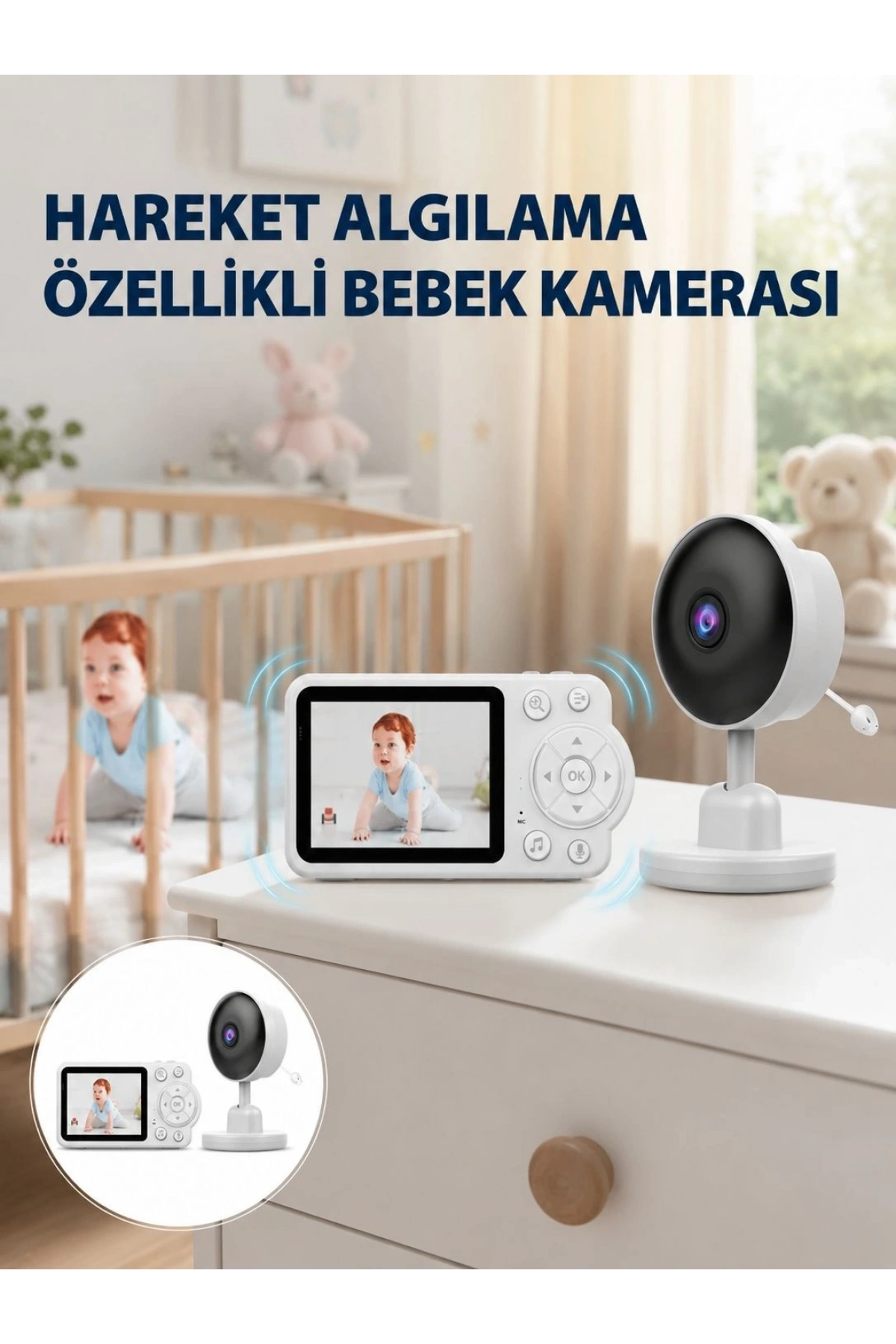 Gece Görüşlü Bebek Kamerası Ninni ve Alarm Özellikli Yeni Nesil