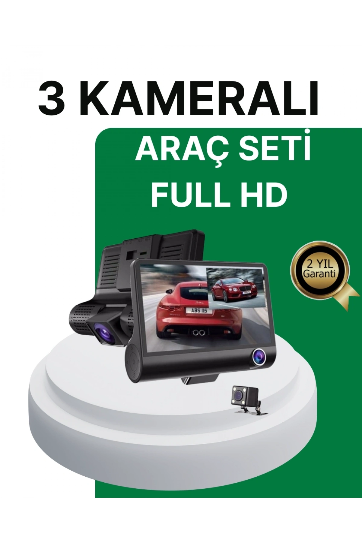 Gece Görüşü Destekli, 1080P Full HD Çözünürlüklü Araç İçi Kamera