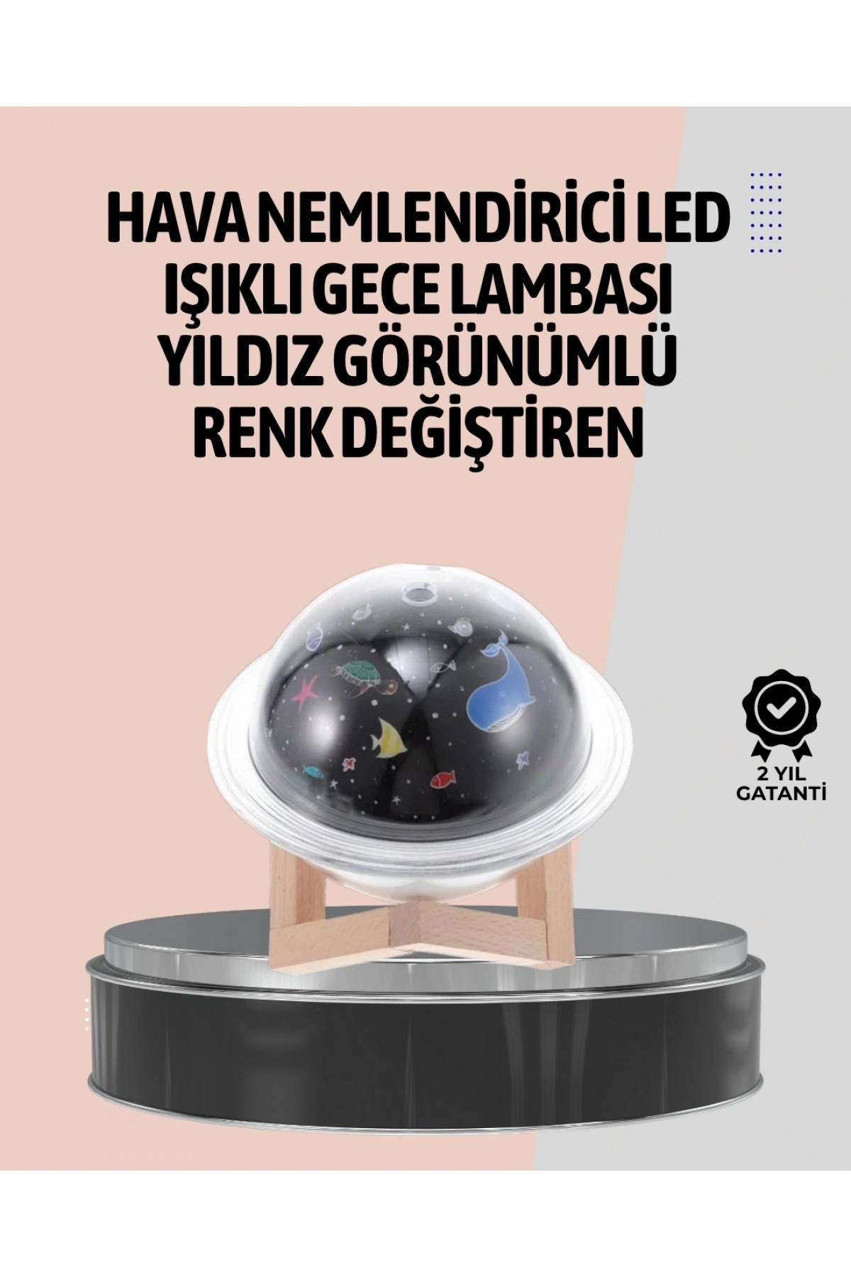 Gece lambası özellikli taşınabilir nemlendirici ve aromaterapi cihazı USB girişli