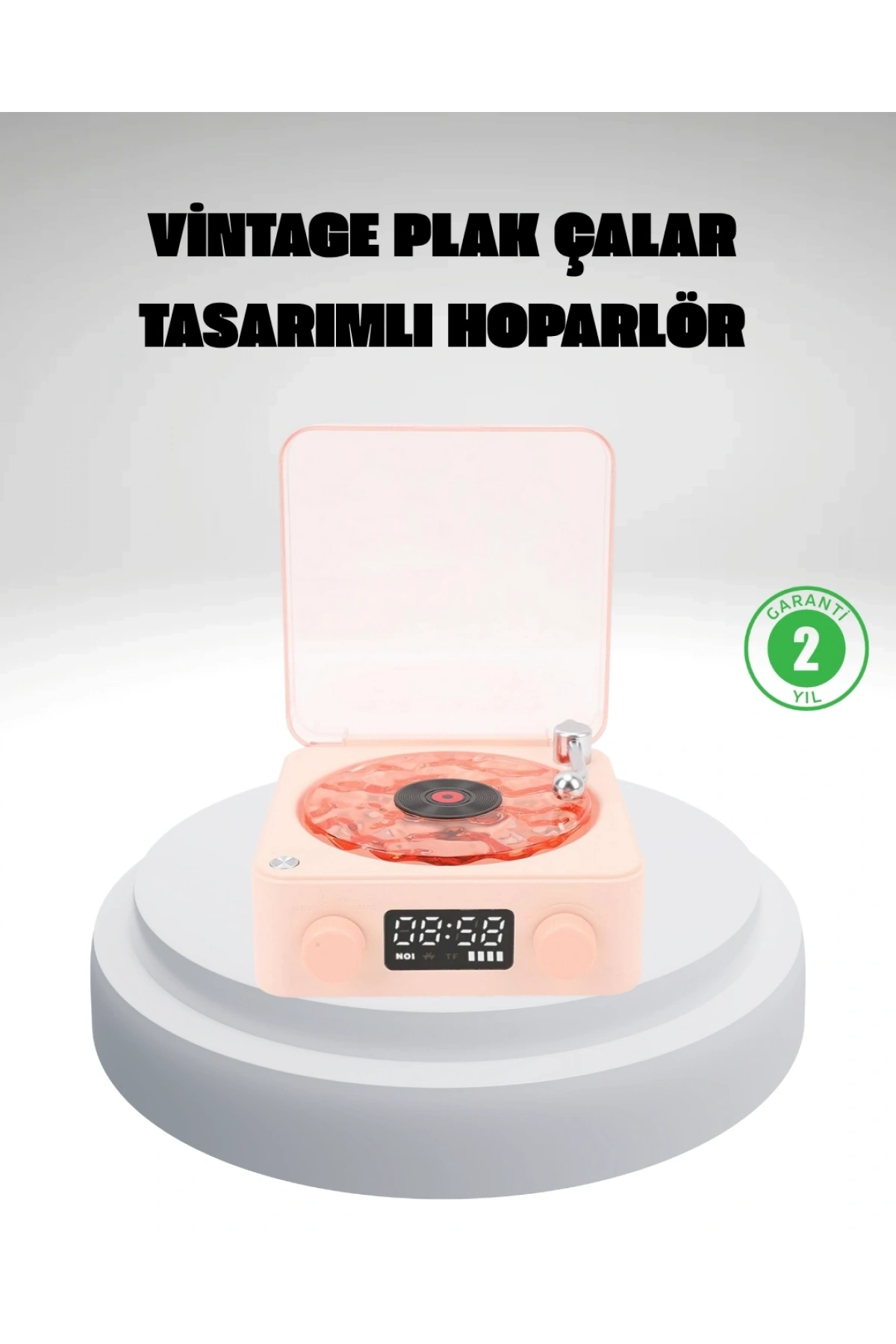 Gece Lambası Stereo Bluetooth Hoparlör Dijital Saat Su Dalgası Efektli 3-ü-1 Cihaz