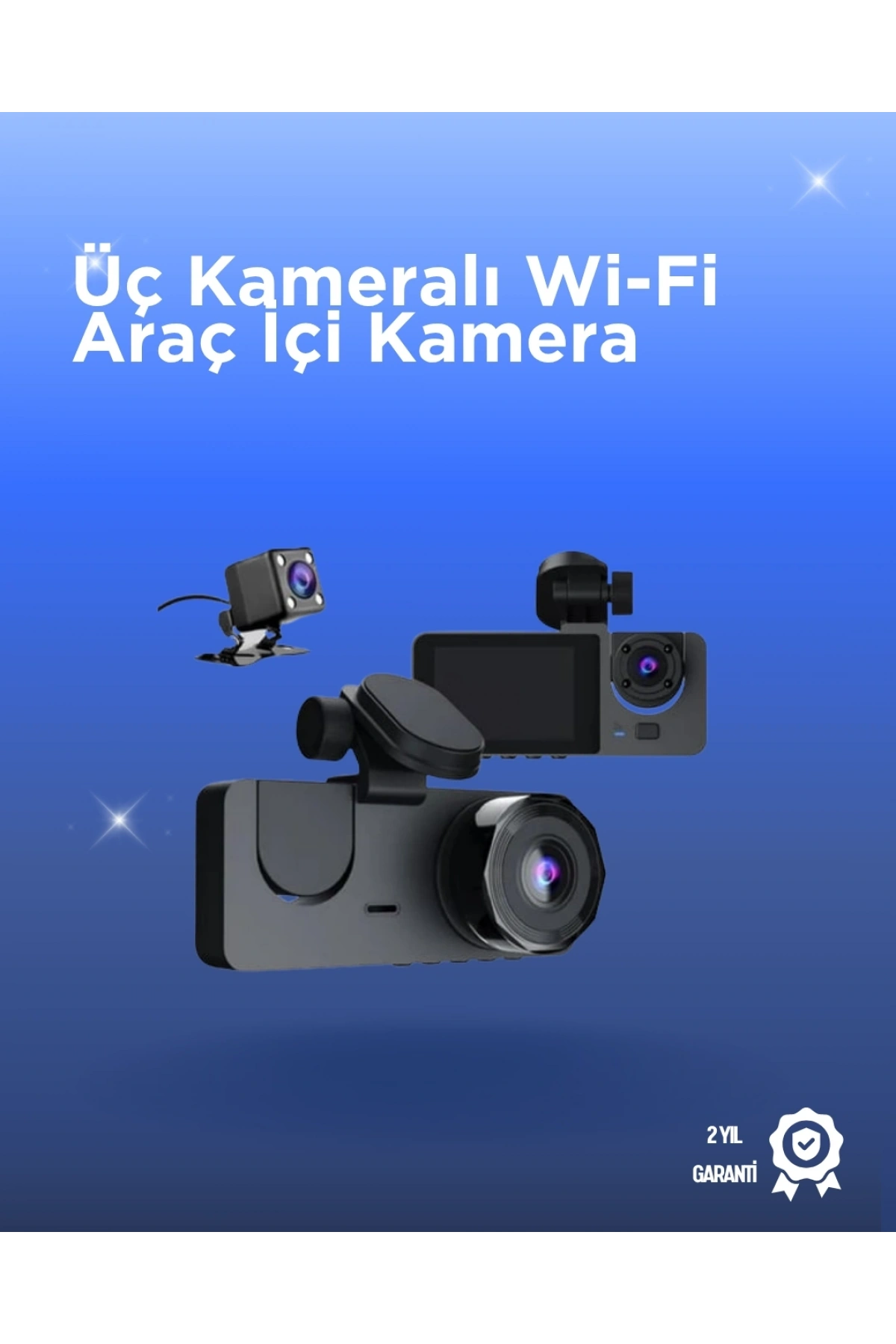 Gelişmiş G-Sensörlü Üçlü Araç Kamerası – 5” LCD Ekran ve Hareket Algılama
