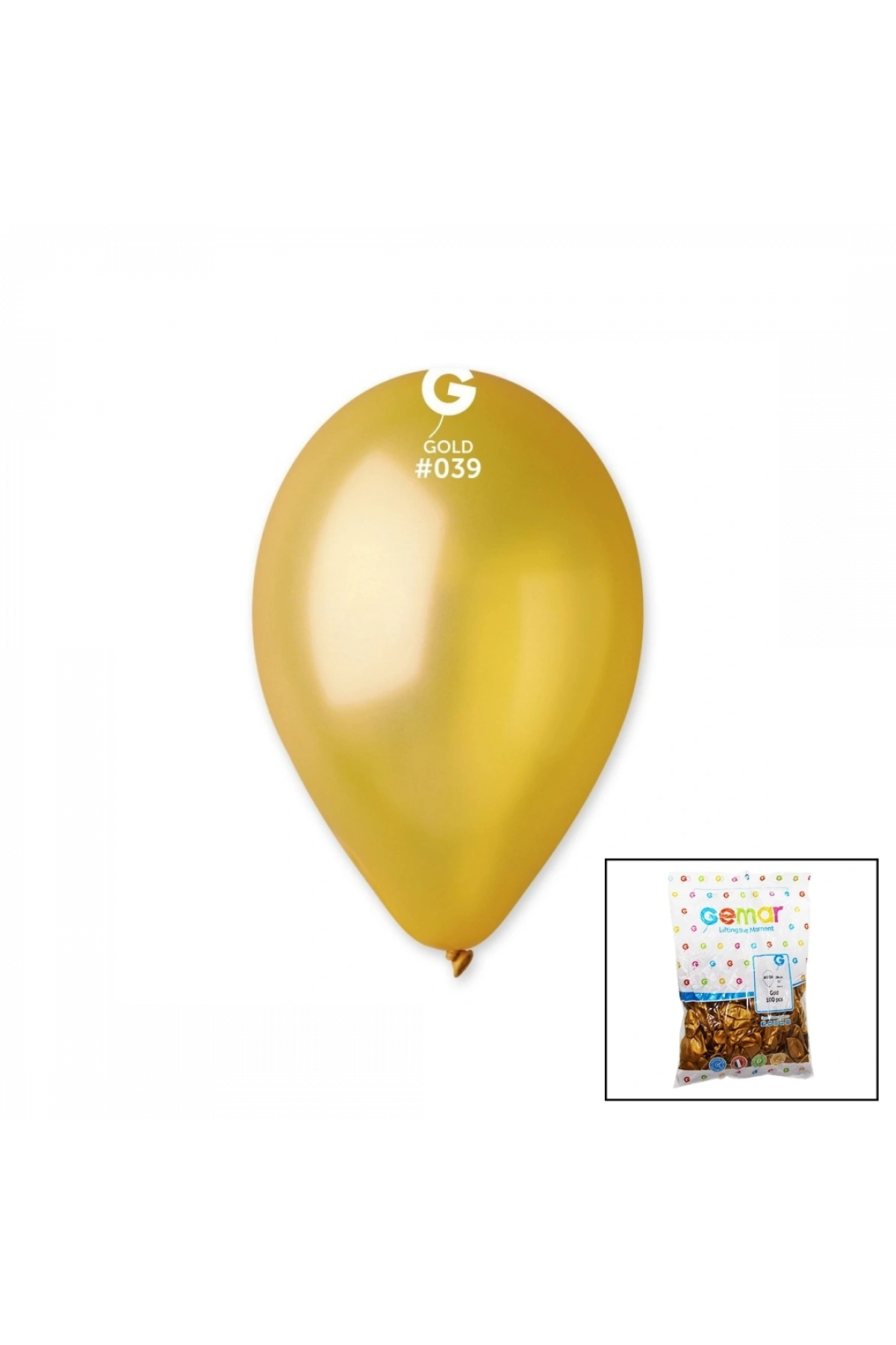 GM-110-39 METALİK - ALTIN BALON 11'' - 28CM - 100 PARÇA (5047)