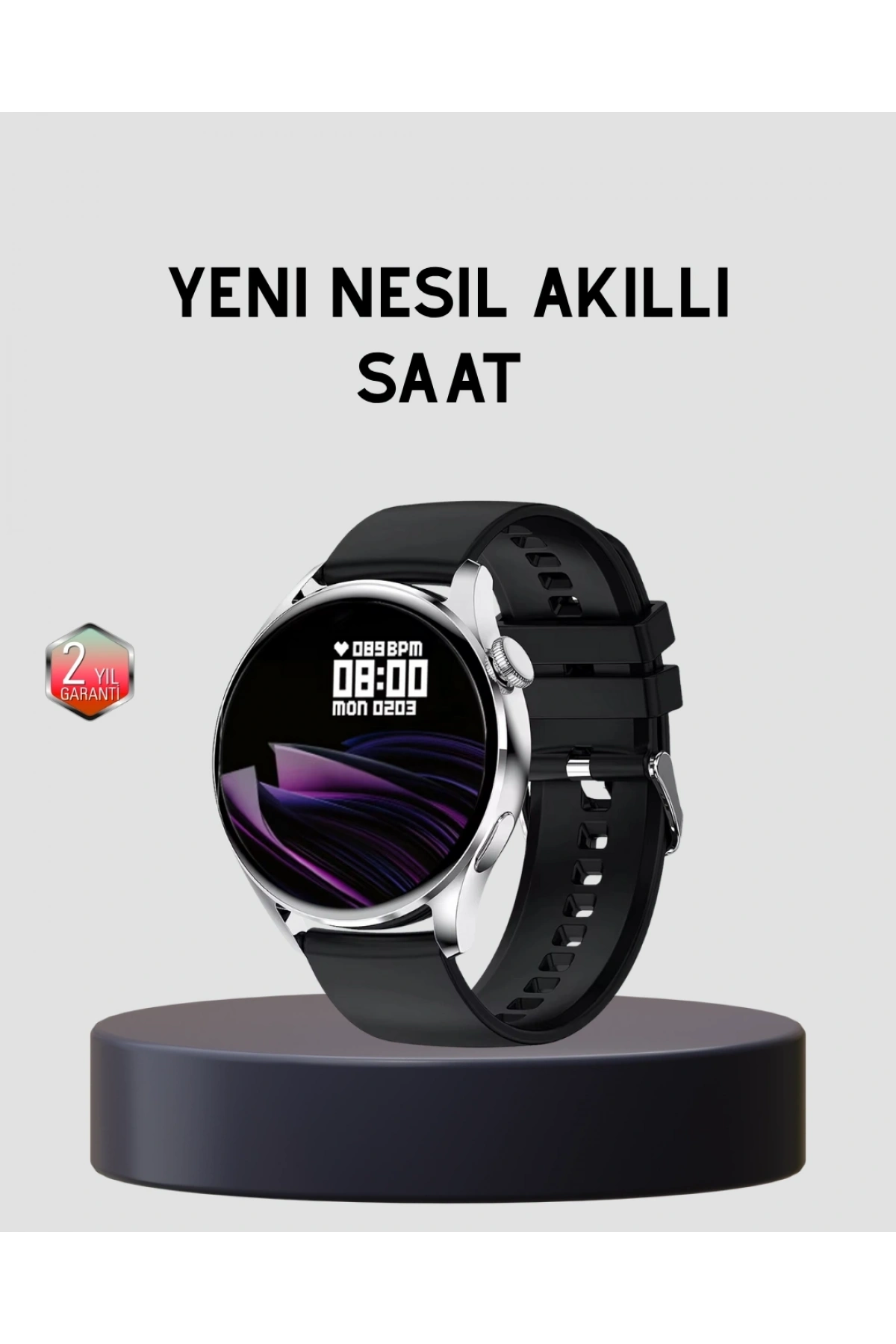 GPS’li Akıllı Saat 500 mAh Batarya Sesli Arama Bildirim Nabız Ölçer Spor Takipli