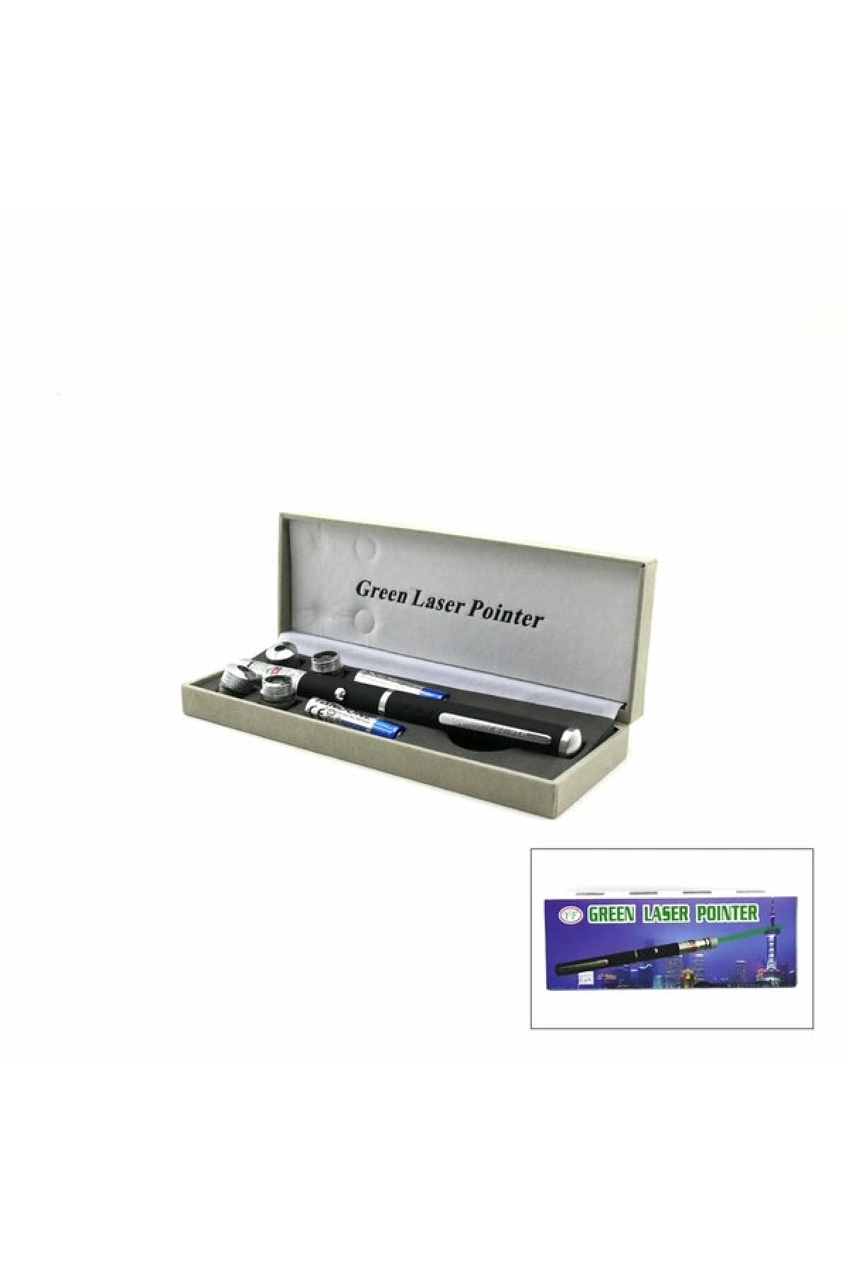 GREEN LAZER SİYAH - 5 BAŞLIKLI - PİLLİ (5047)