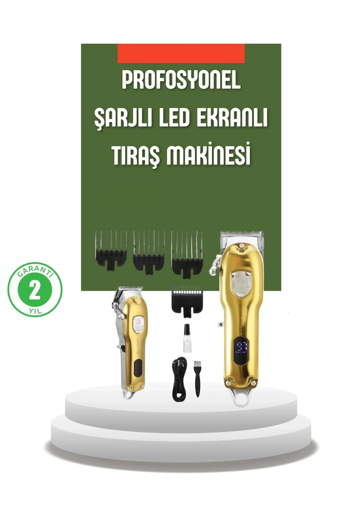 Güçlü Motorlu LCD Ekranlı Şarjlı Tıraş ve Şekillendirme Makinesi
