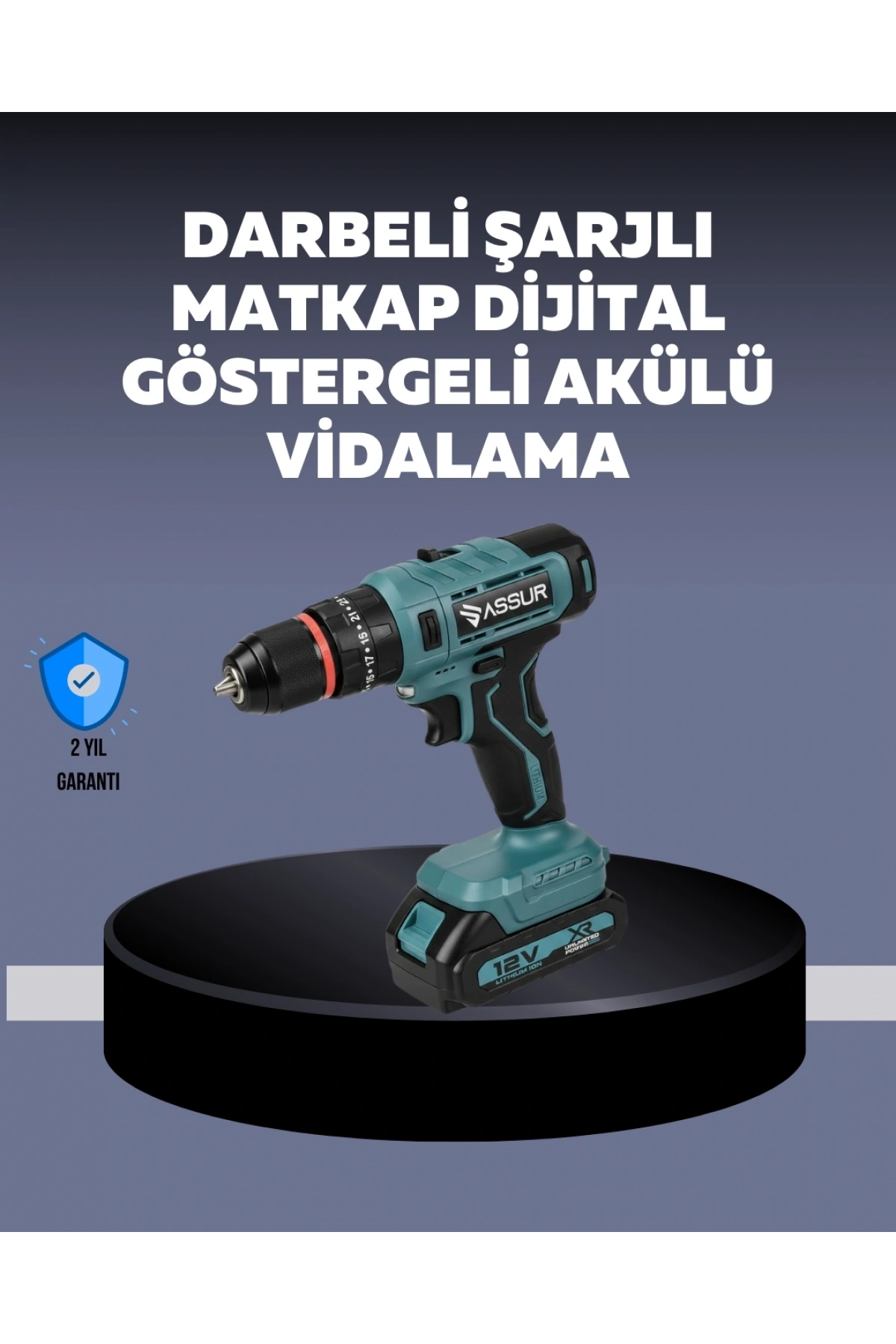 Güçlü Şarjlı Matkap Vidalama Çift Batarya