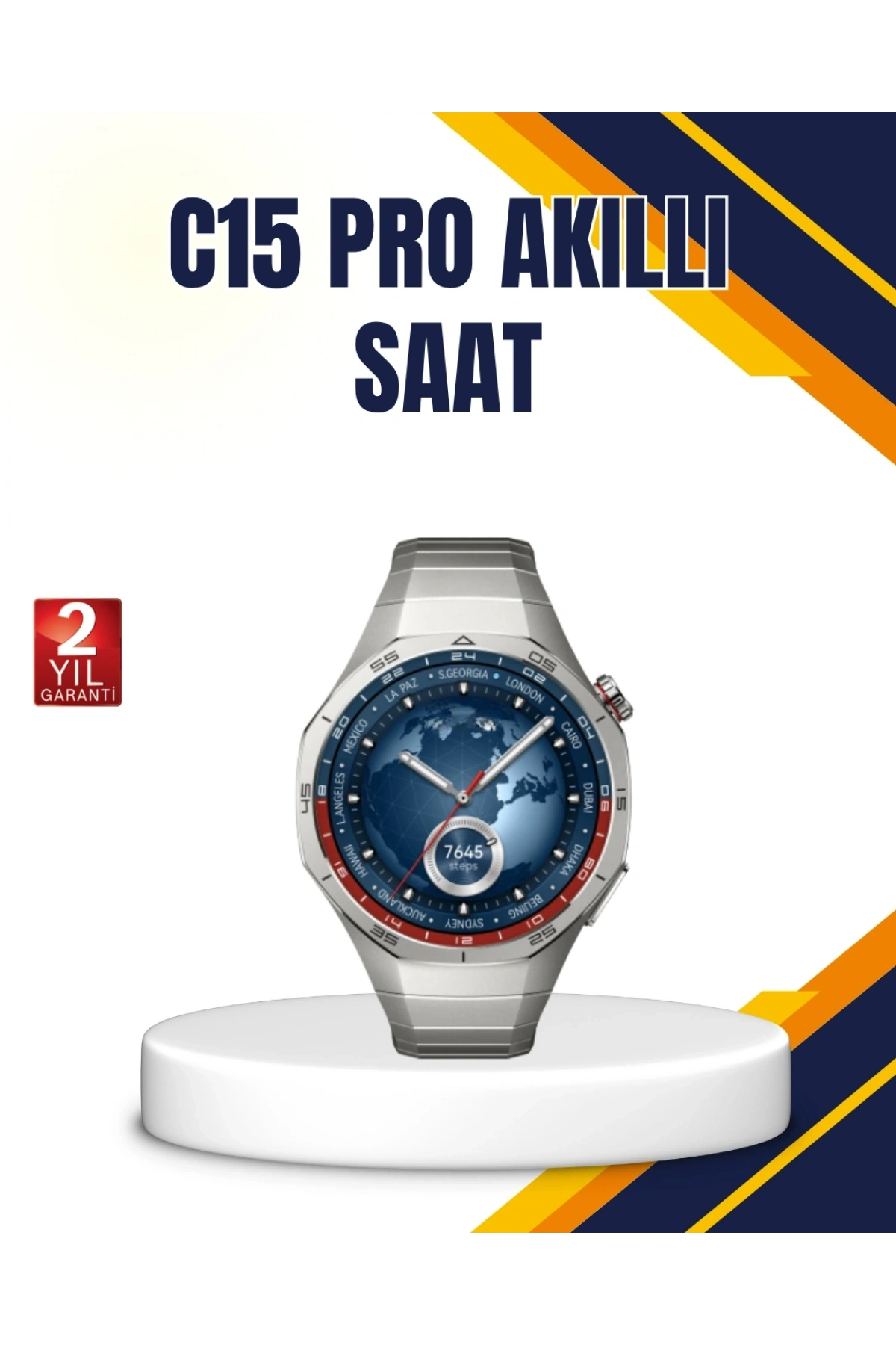 Gümüş Akıllı Saat 46mm Kasa