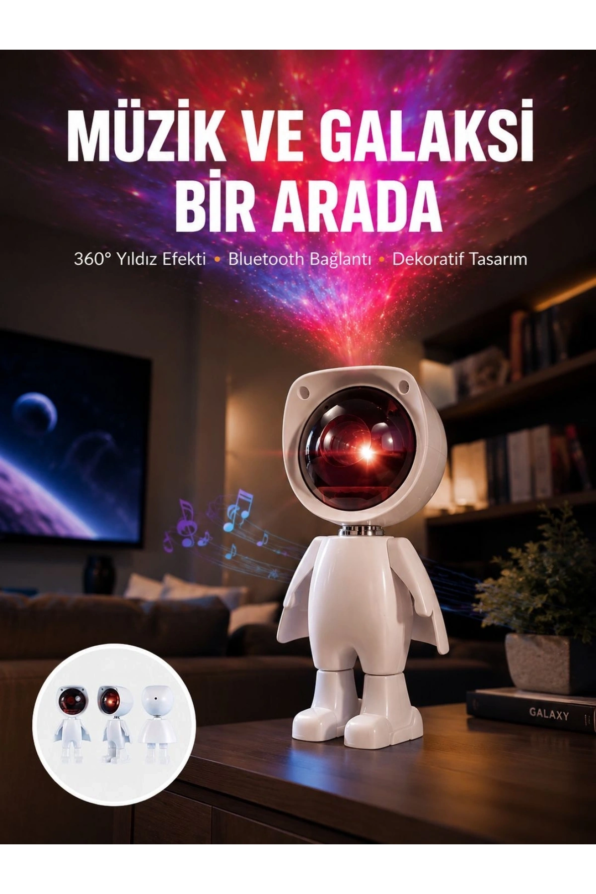 Gün Batımı Projektör Lamba Astronot Görünümlü Dekoratif Masa Lambası Yeni Nesil