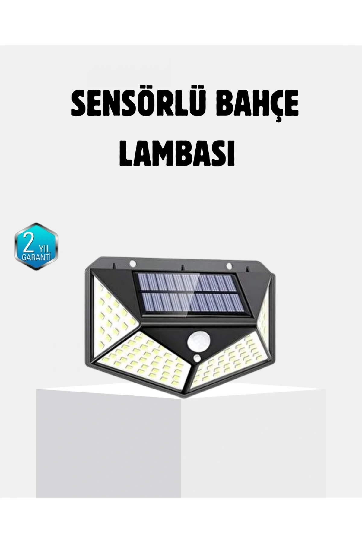 Güneş Enerjili 100 LED Dış Mekan Lamba – Hareket Sensörlü, 2200mAh Bataryalı Solar Aydınlatma