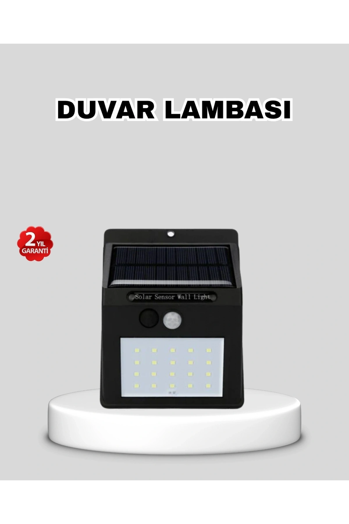 Güneş Enerjili 20 LED Hareket Sensörlü Lamba – IP65 Su Geçirmez Dış Mekan Aydınlatma