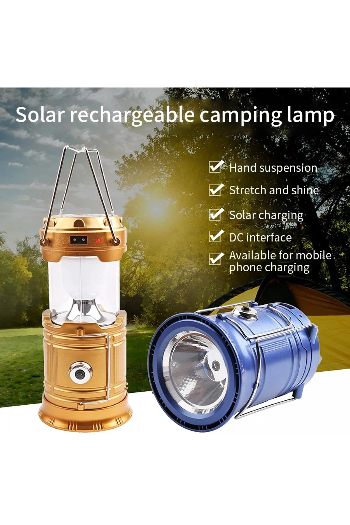 Güneş Enerjili Açılır Kapanır Kamp Lambası (5047)