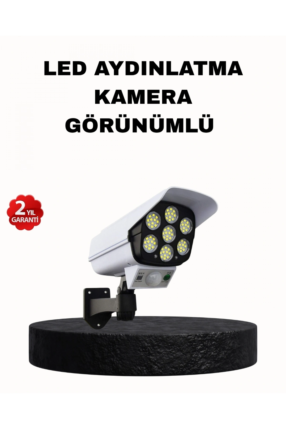 Güneş Enerjili Güvenlik Işığı Dış Mekan 5 Eksen Ayarlı ve PIR Hareket Sensörlü