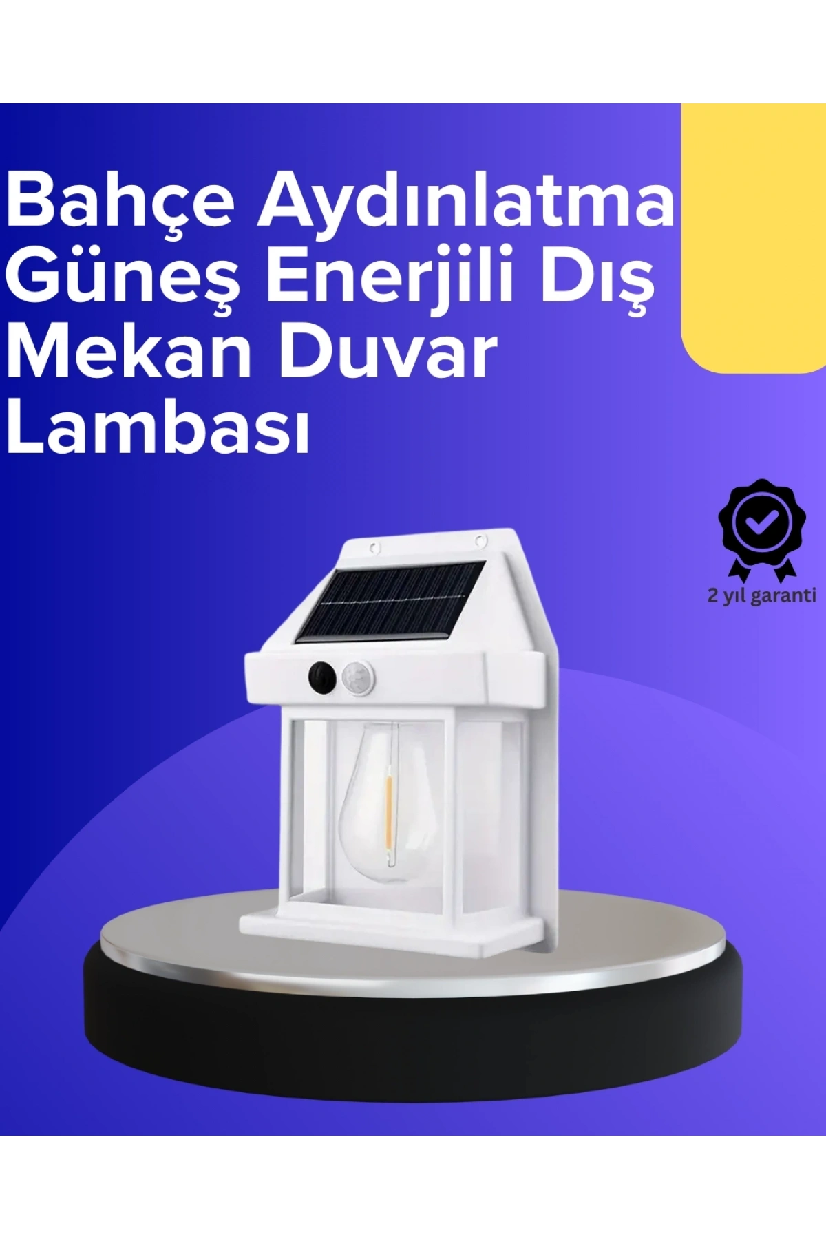 Güneş Enerjili Hareket Sensörlü Duvar Lambası