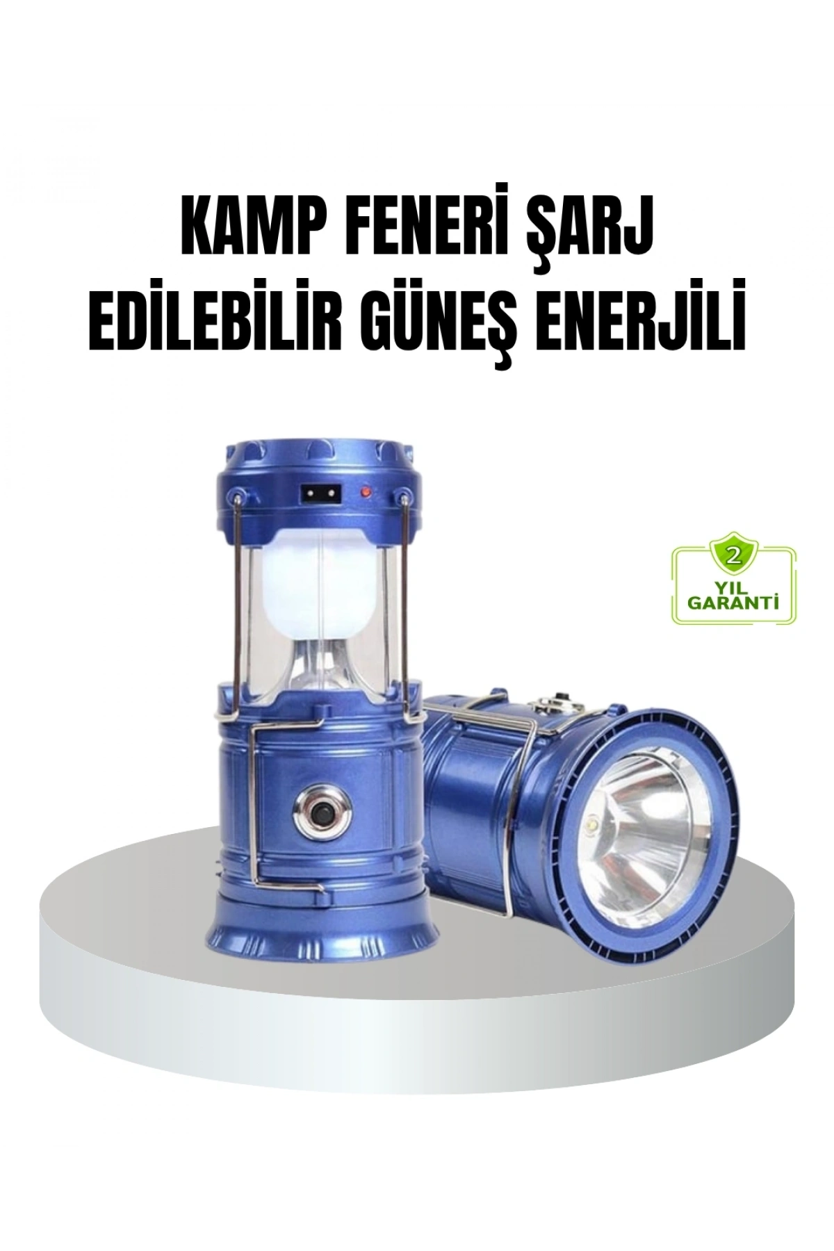 Güneş Enerjili Kamp Lambası Şarjlı Taşınabilir Kompakt Açık Hava Işığı
