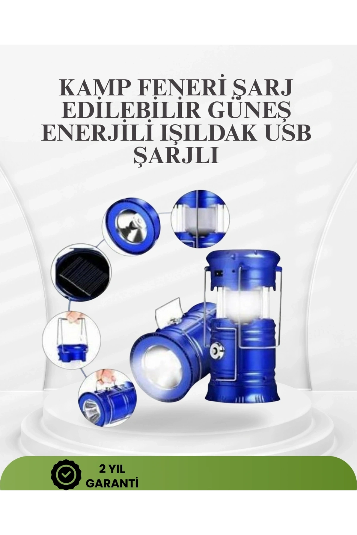 Güneş Enerjili Katlanabilir Kızaklı Kamp Feneri – USB Şarjlı, Çok Yönlü ve Dayanıklı Tasarım