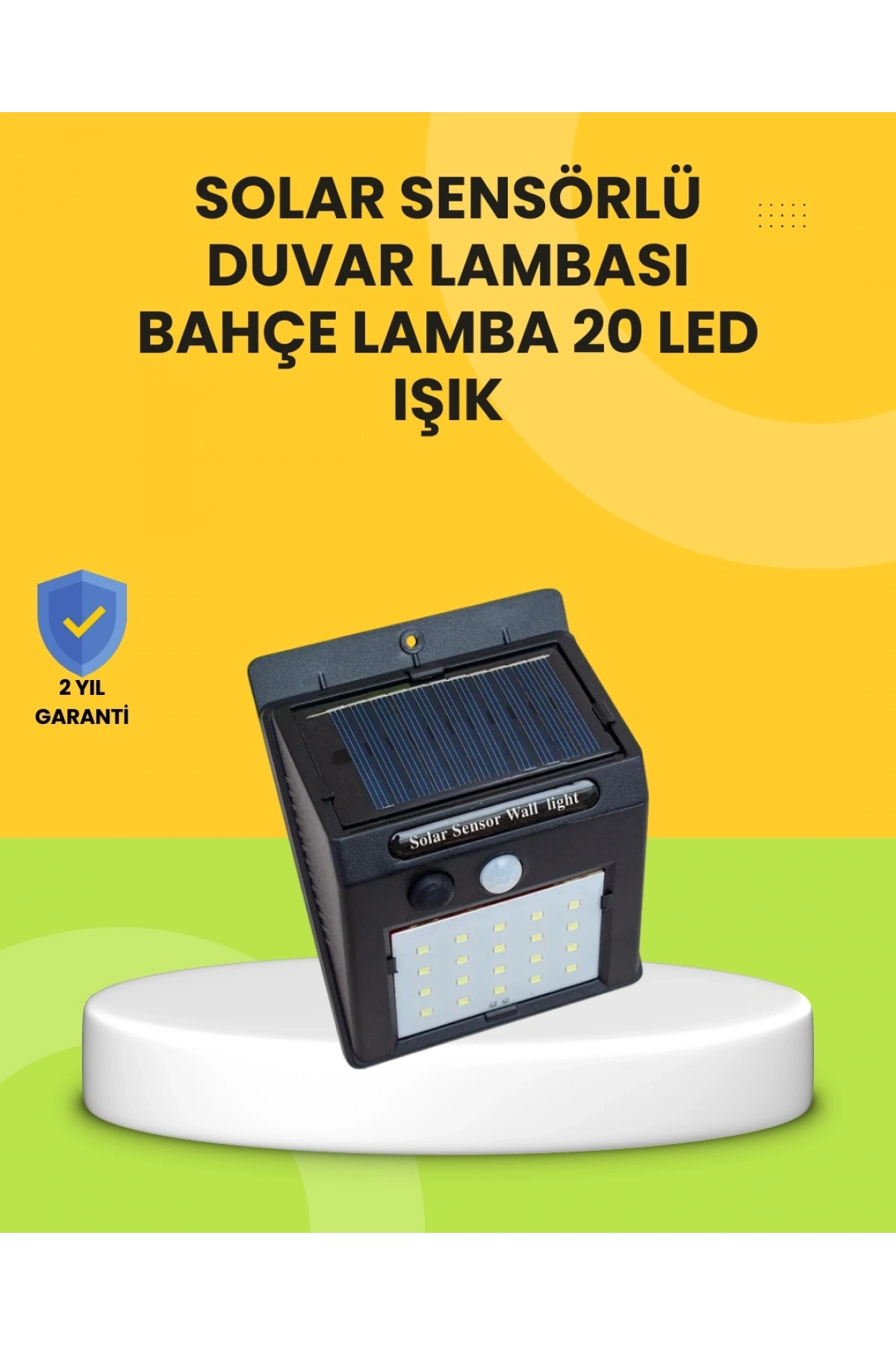 Güneş Paneli ile Şarj Olan 20 LED Dış Mekan Hareket Sensörlü Lamba