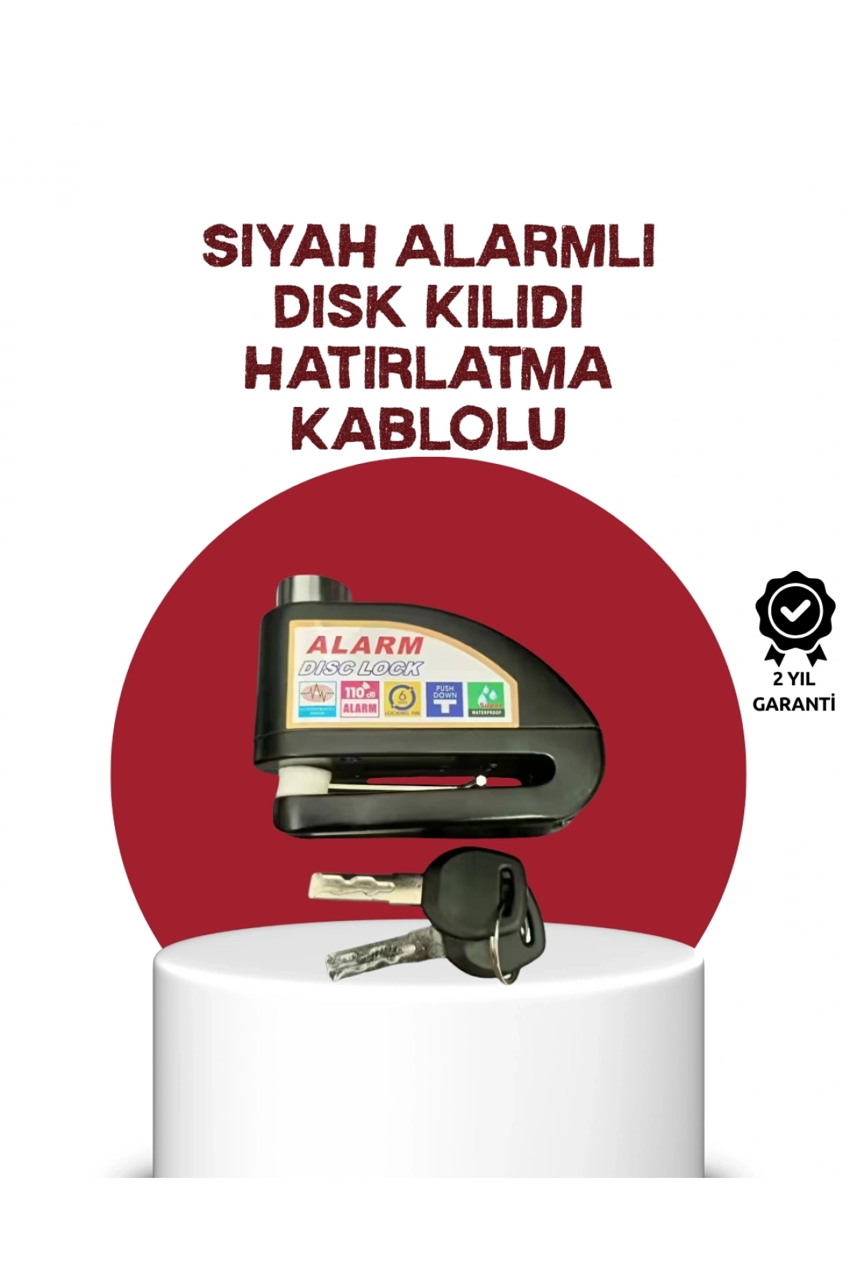 Güvenlik Sensörlü Alarmlı Disk Kilidi Motosiklet ve Bisiklet İçin