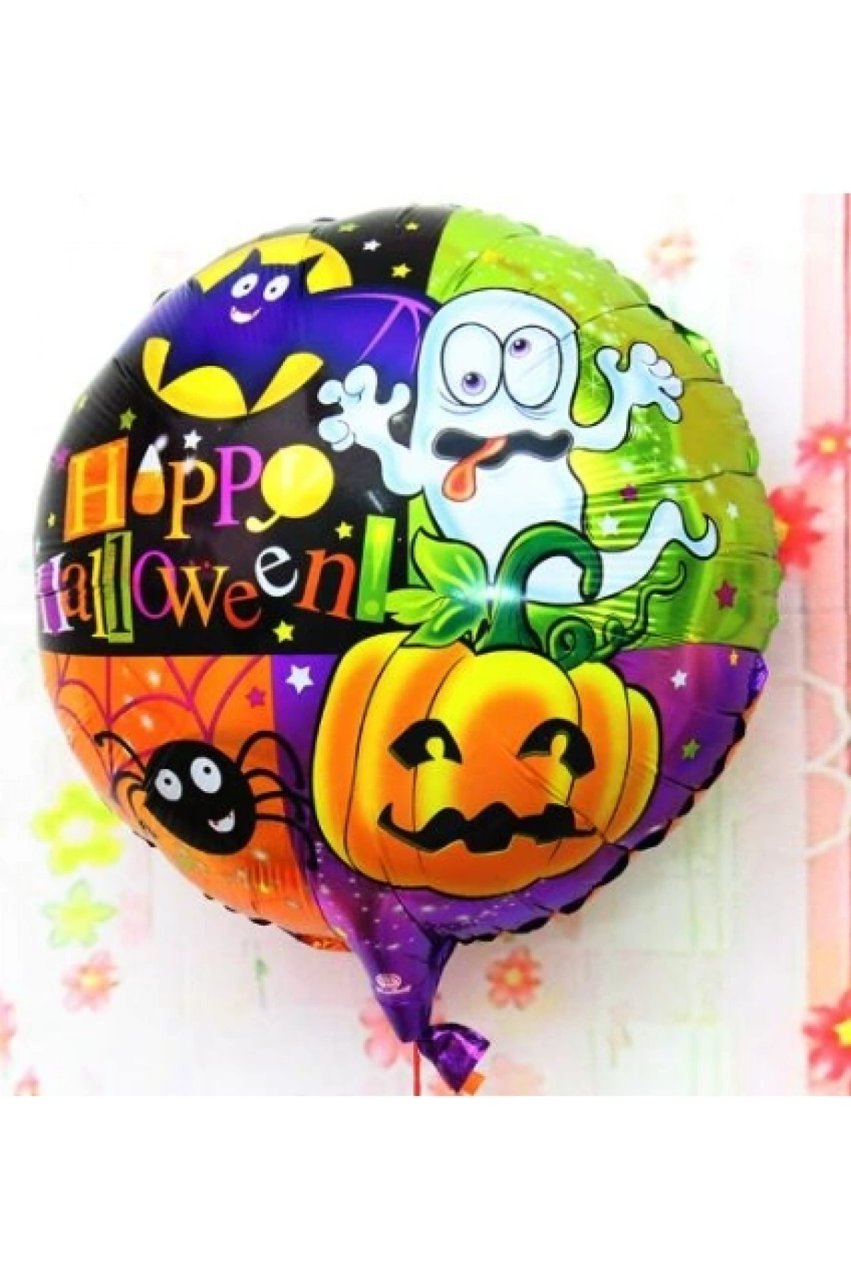 Halloween Örümcekli Kabaklı Folyo Balon 18 inç (5047)